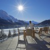 Restaurant Lobby und Sonnenterasse, St. Moritz in St. Moritz (Graubnden / Maloja / Distretto di Maloggia)]