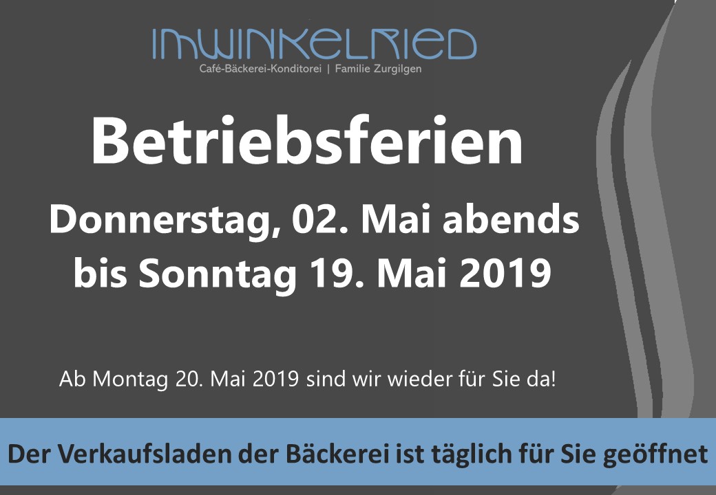 Frühlings-Betriebsferien