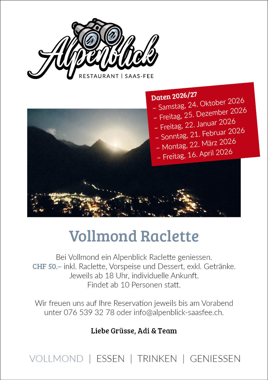 Vollmond Raclette - Jeden Vollmond - Daten siehe Flyer