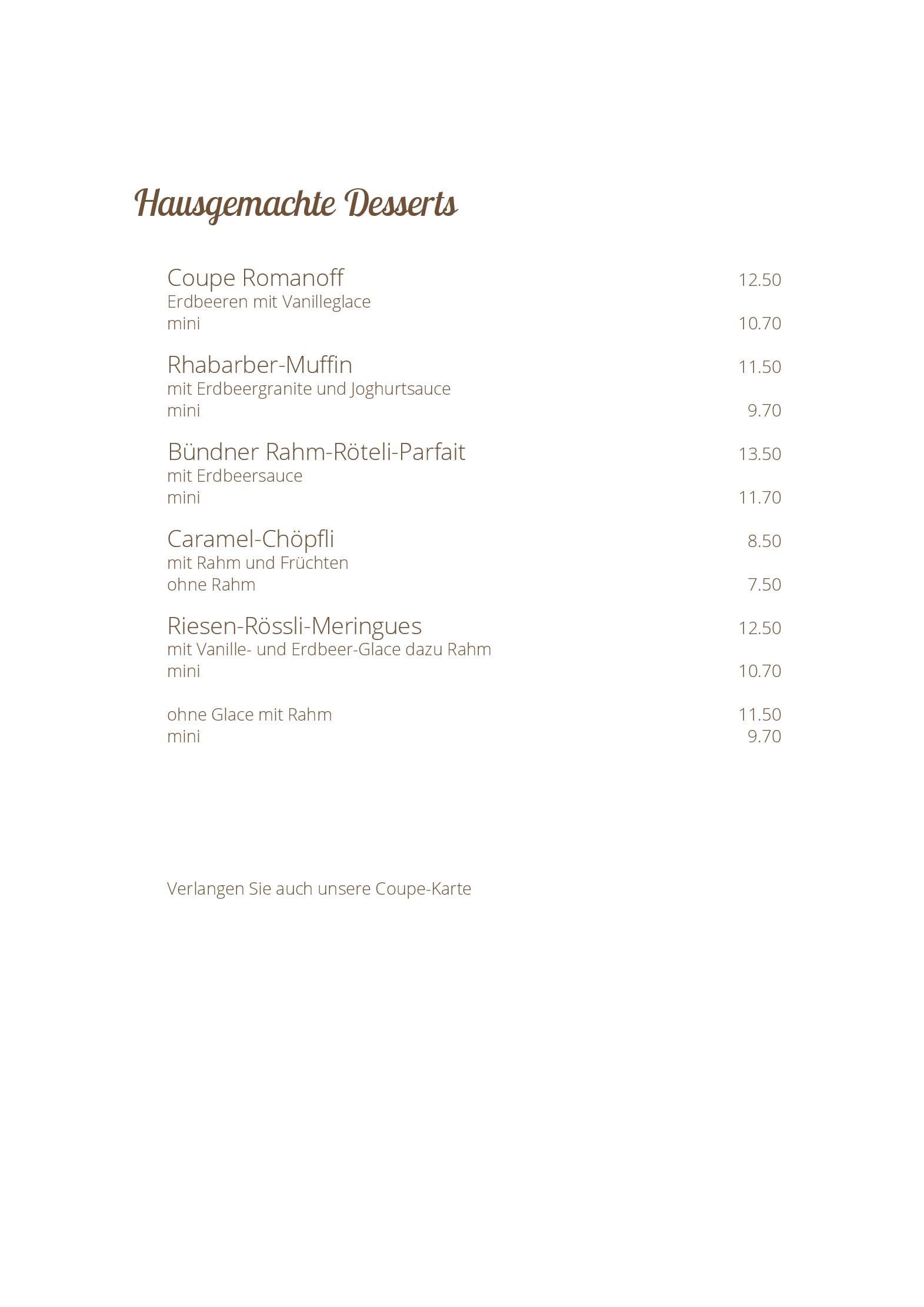 Speisekarte Restaurant Rossli Schwarzenberg in Schwarzenberg, Seite 10