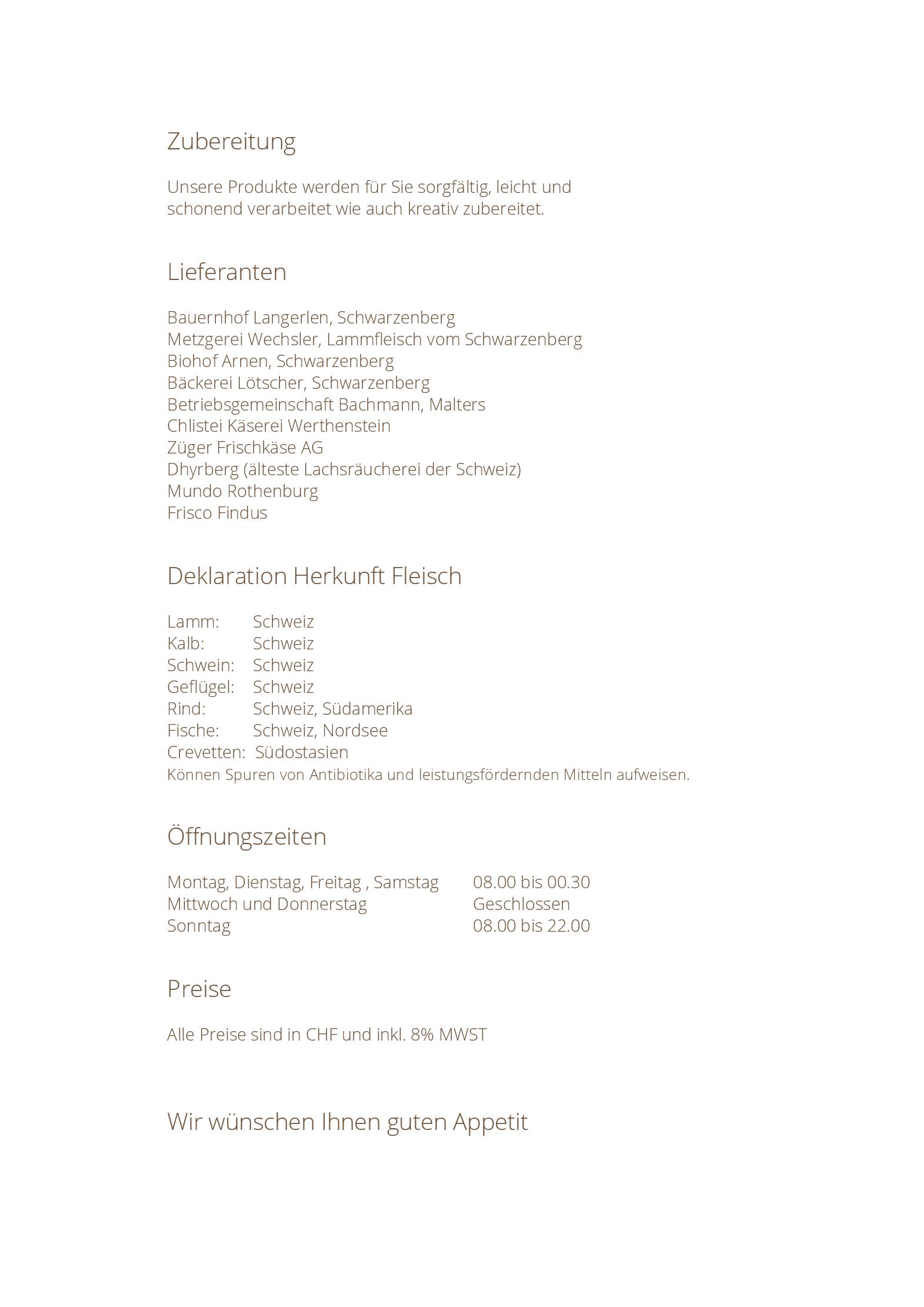 Speisekarte Restaurant Rossli Schwarzenberg in Schwarzenberg, Seite 11