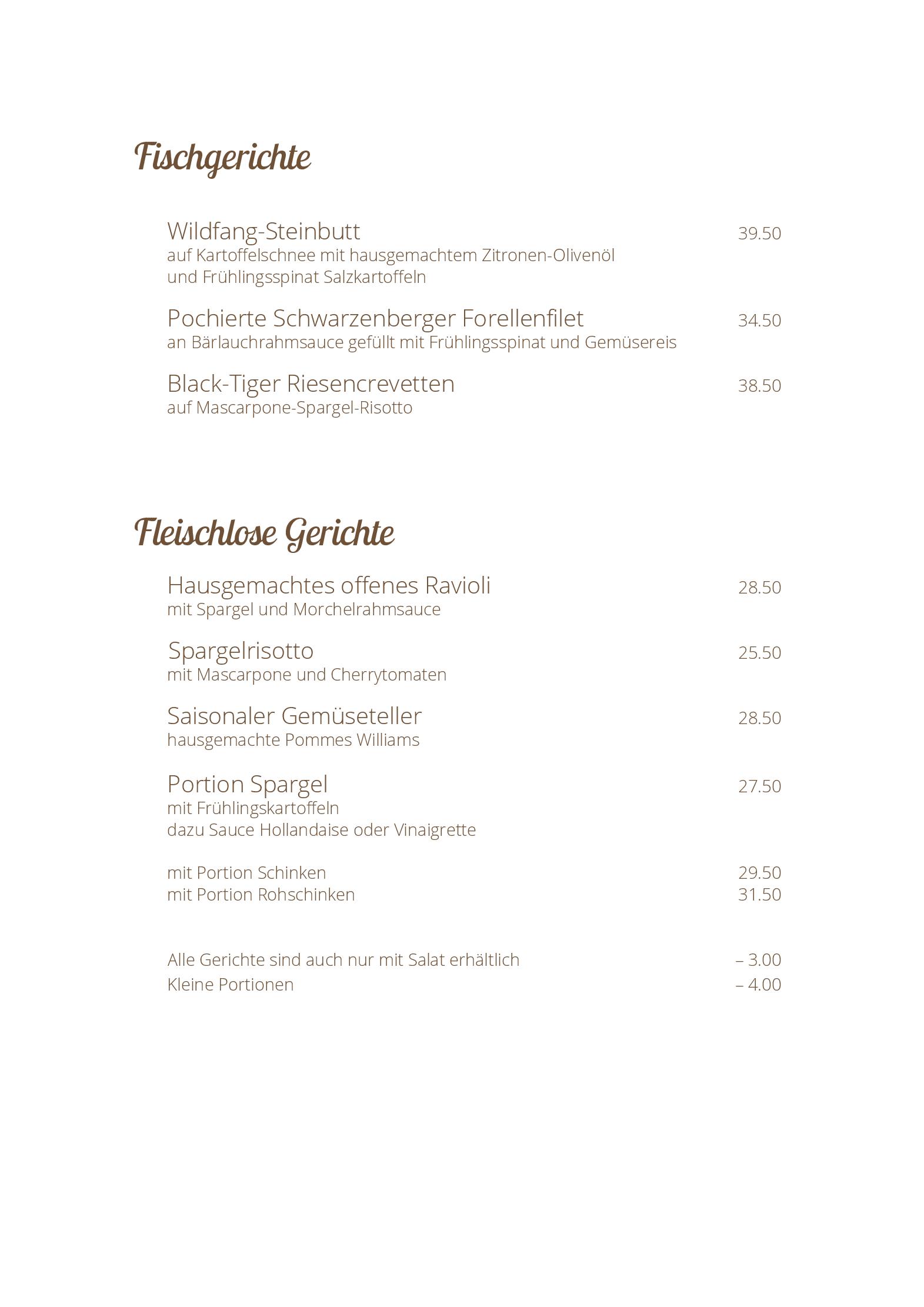Speisekarte Restaurant Rossli Schwarzenberg in Schwarzenberg, Seite 8