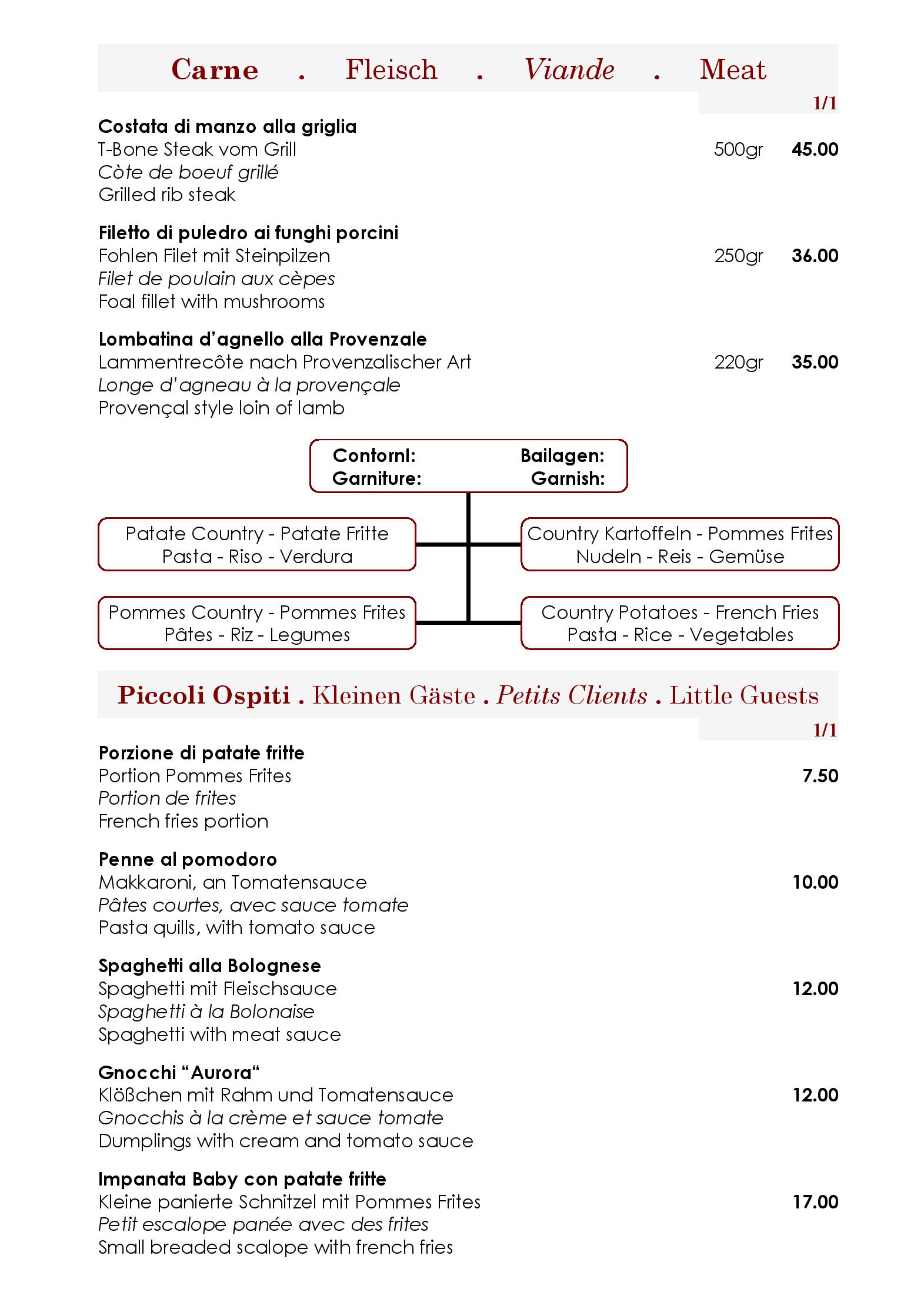 Speisekarte Ristorante Pizzeria AL LAGO in Vogorno, Seite 7