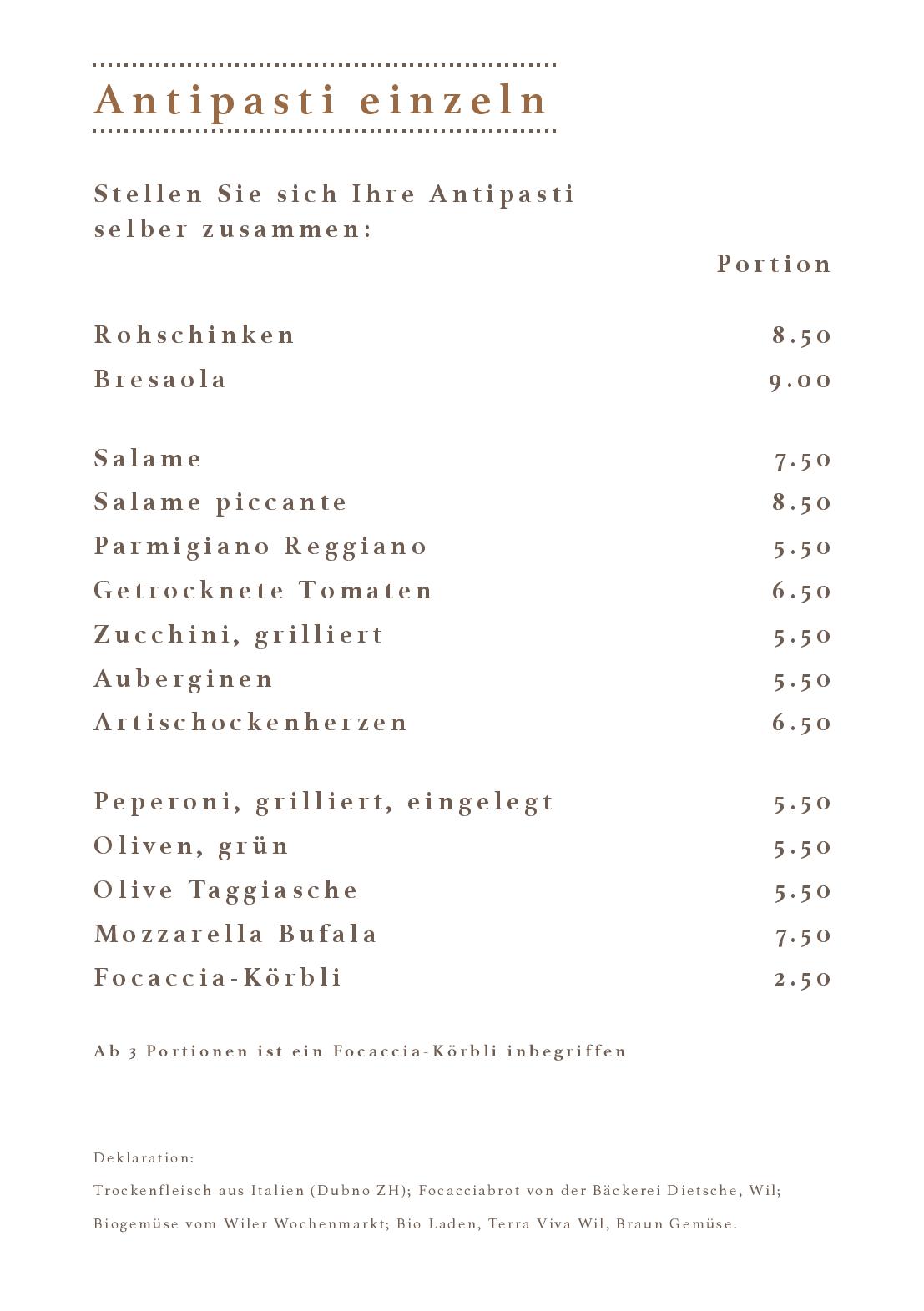 Speisekarte Cafe Bar La Moka in Wil, Seite 16