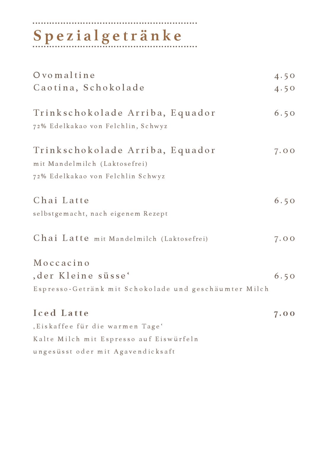 Speisekarte Cafe Bar La Moka in Wil, Seite 3