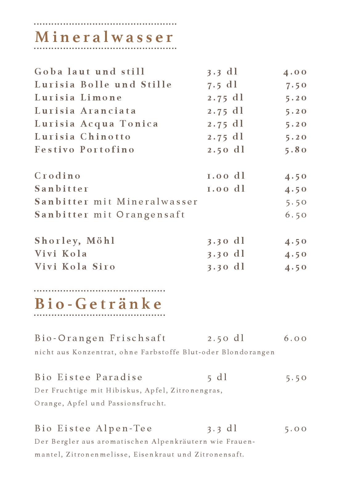 Speisekarte Cafe Bar La Moka in Wil, Seite 6