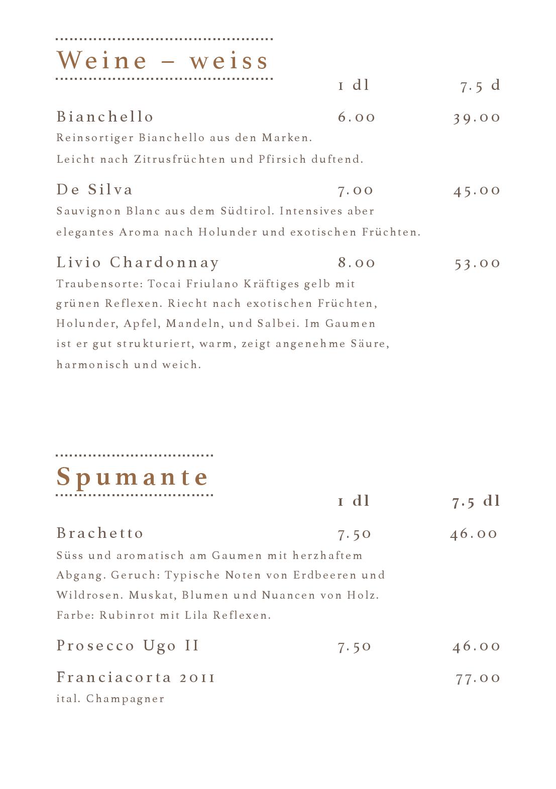 Speisekarte Cafe Bar La Moka in Wil, Seite 7