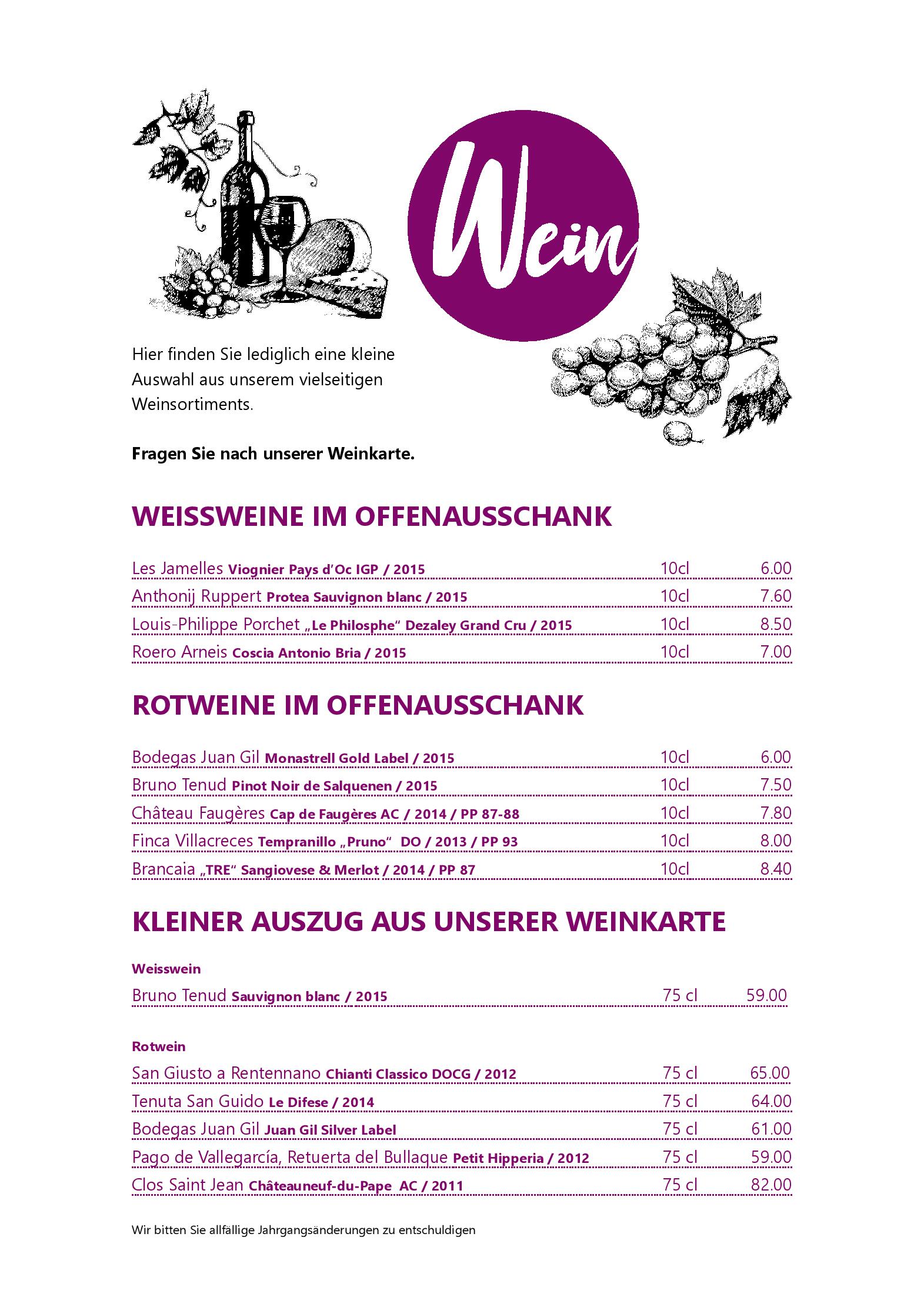 Speisekarte Restaurant Zone3 in Lyssach, Seite 11