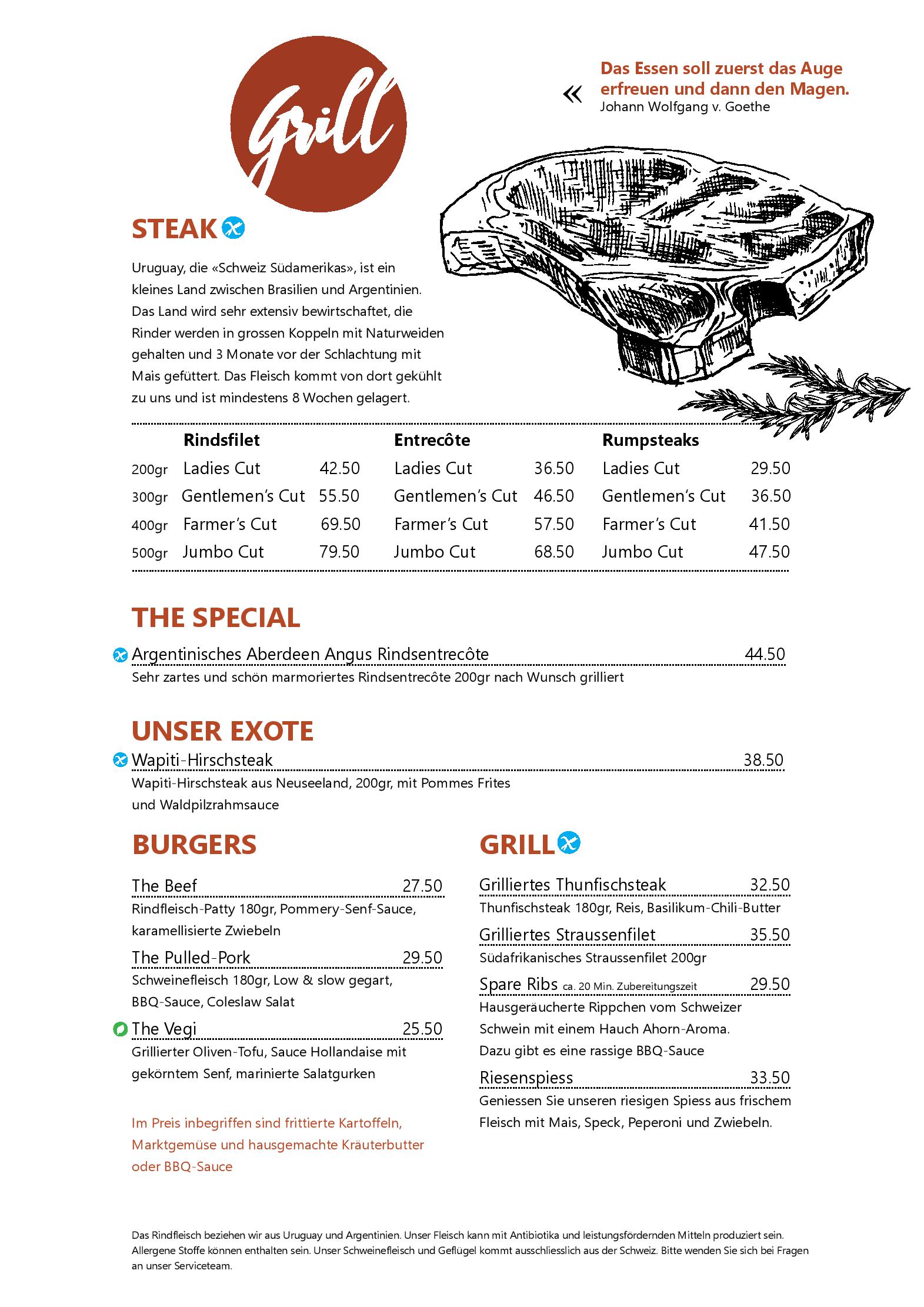 Speisekarte Restaurant Zone3 in Lyssach, Seite 4