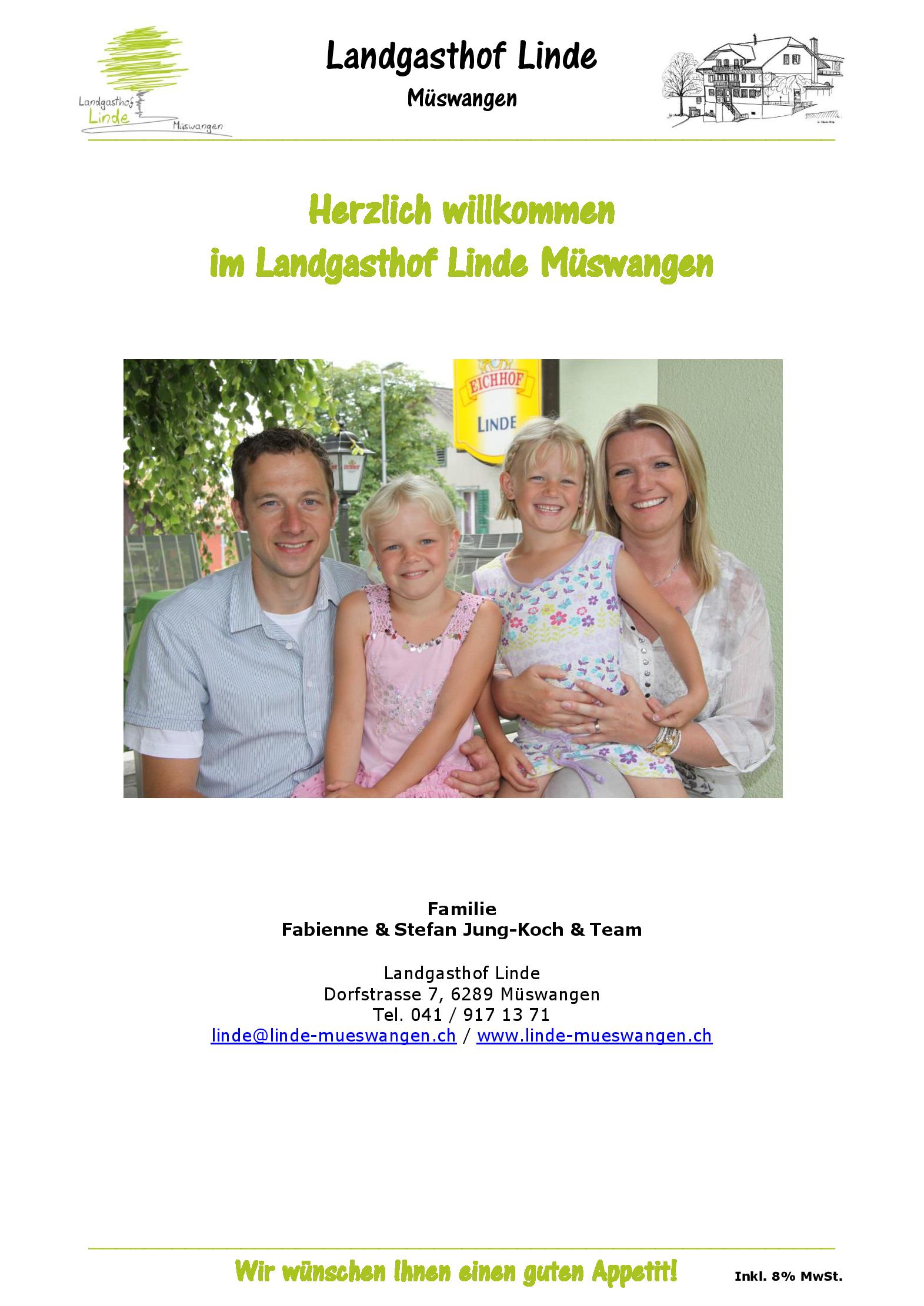 Speisekarte Landgasthof Linde in Müswangen, Seite 4