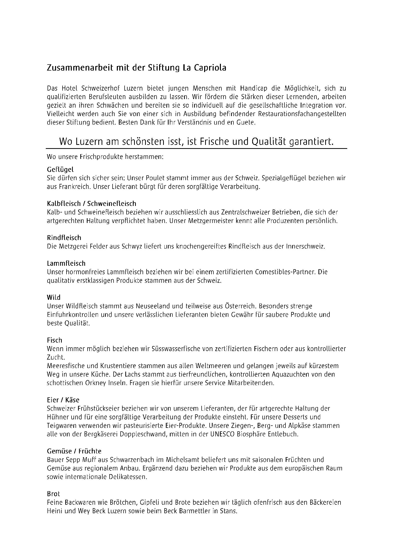 Speisekarte Brasserie VICO in Lucerne, Seite 6