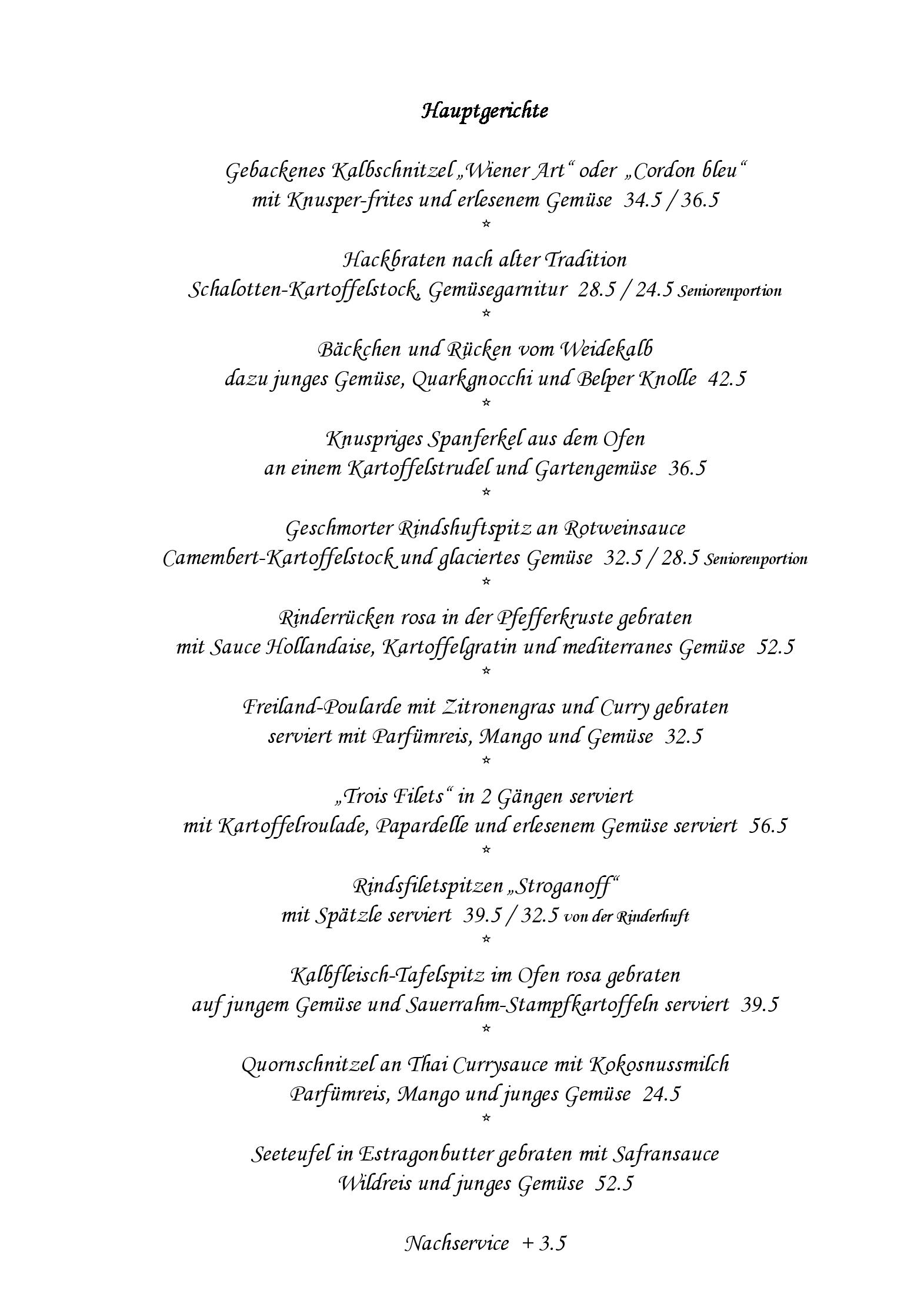 Speisekarte Herr in Grub AR, Seite 3