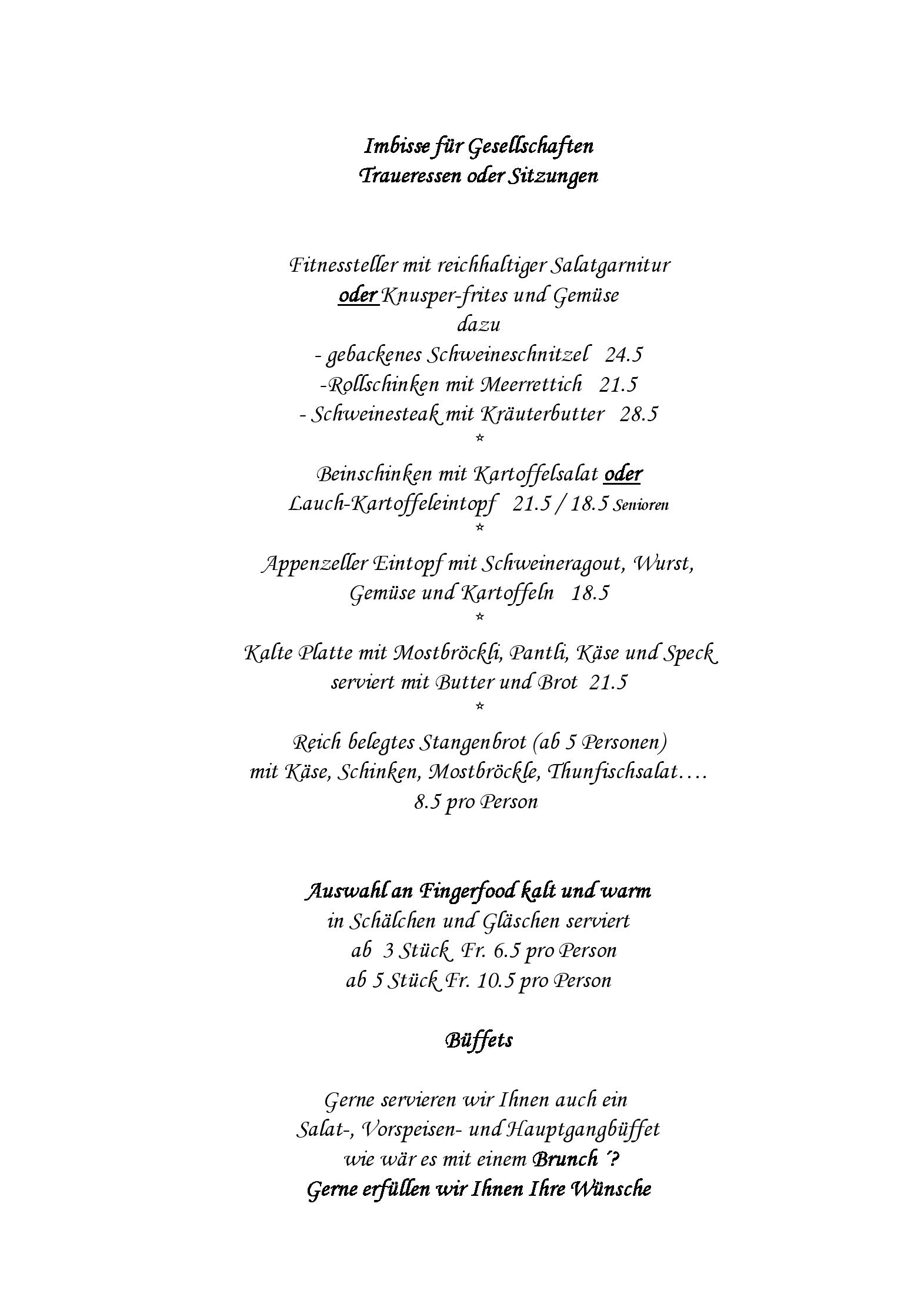 Speisekarte Herr in Grub AR, Seite 7