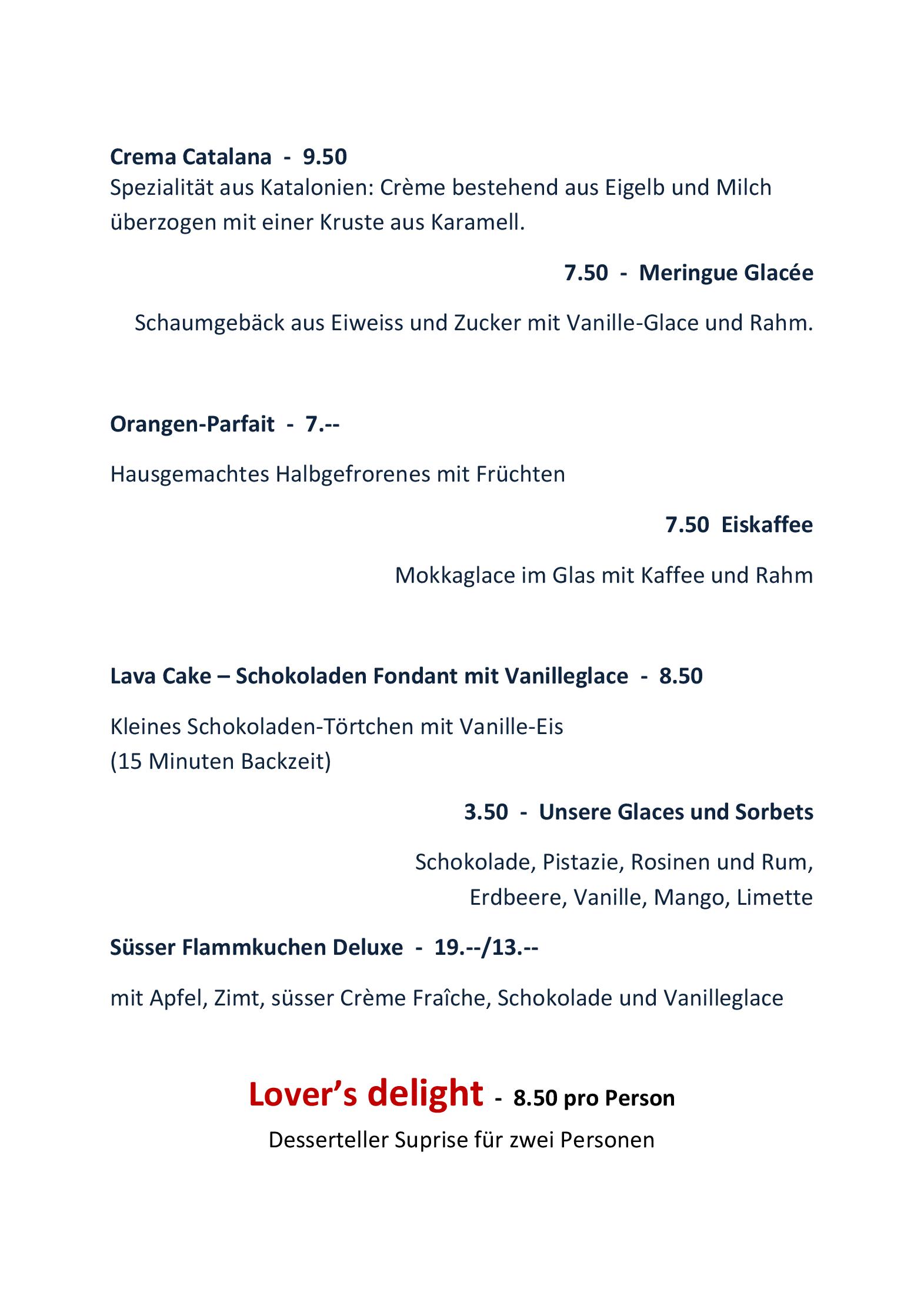 Speisekarte Restaurant Eremitage Arlesheim in Arlesheim, Seite 4