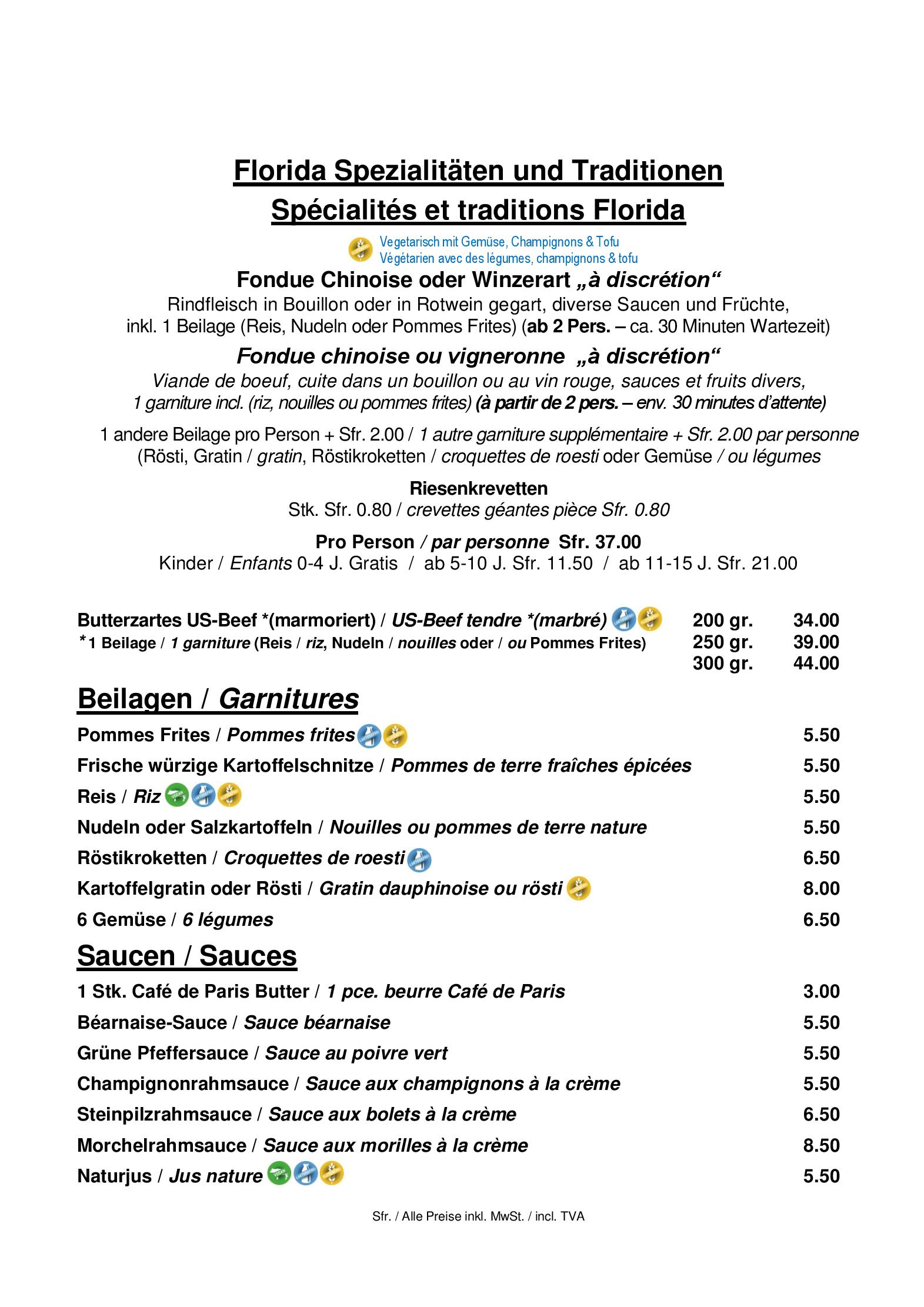 Speisekarte Tropepflanzen Restaurant Florida in Studen, Seite 6