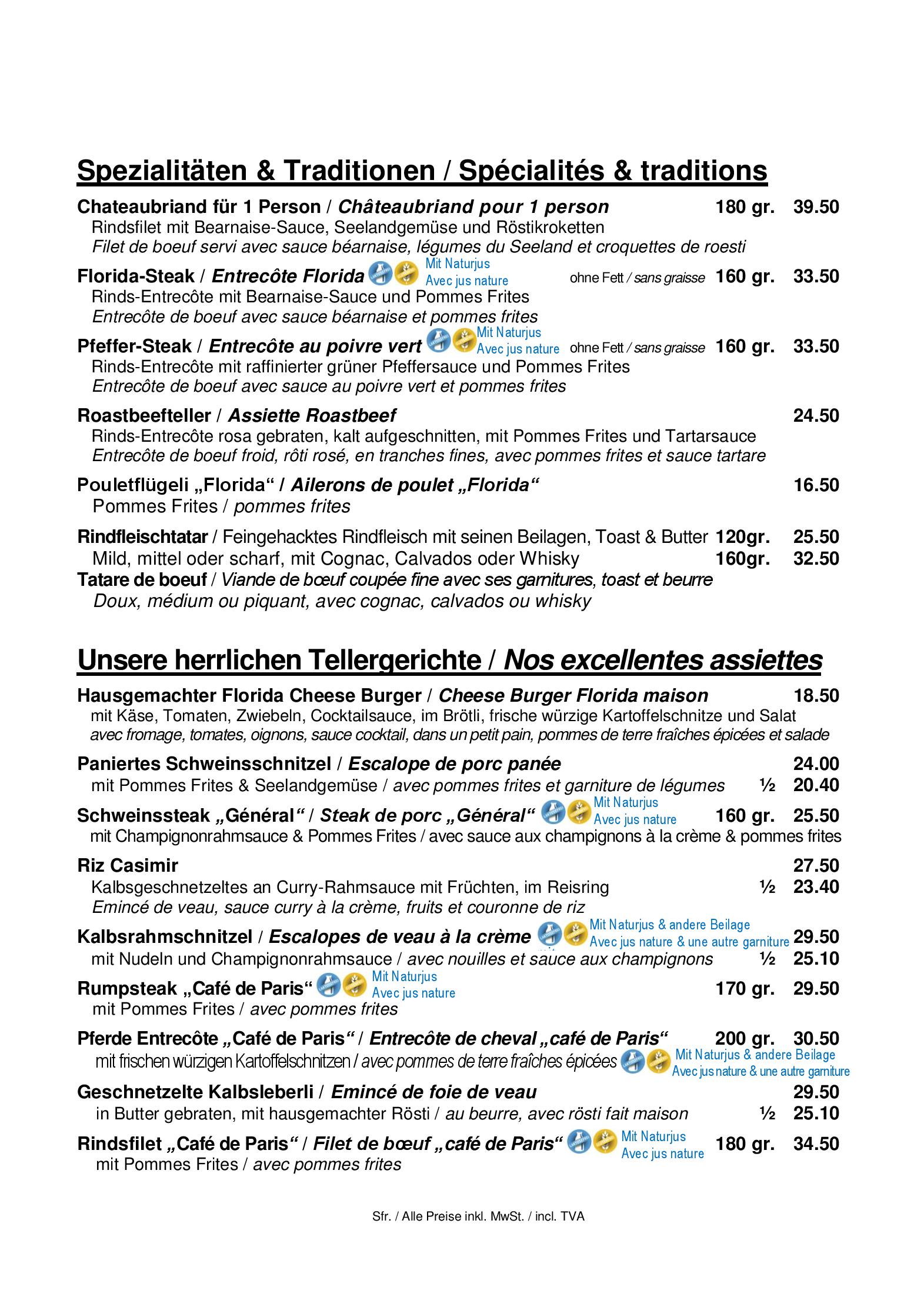 Speisekarte Tropepflanzen Restaurant Florida in Studen, Seite 8