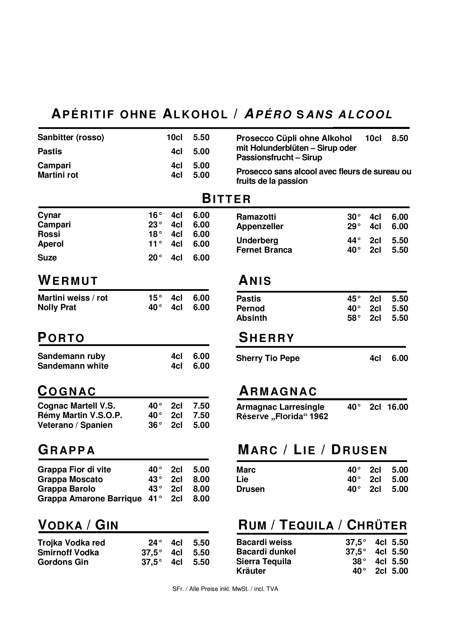 Speisekarte Tropepflanzen Restaurant Florida in Studen, Seite 11