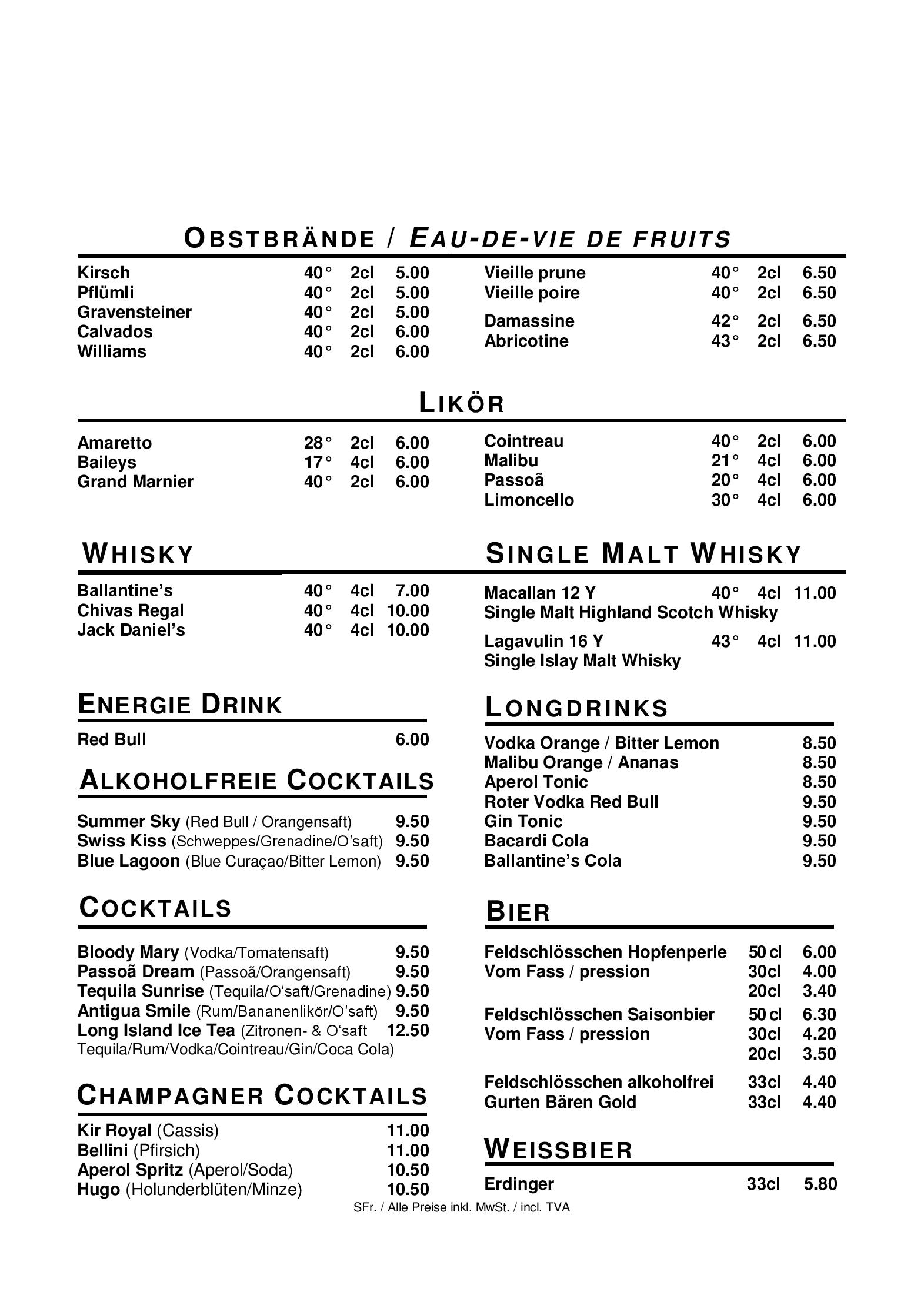 Speisekarte Tropepflanzen Restaurant Florida in Studen, Seite 12