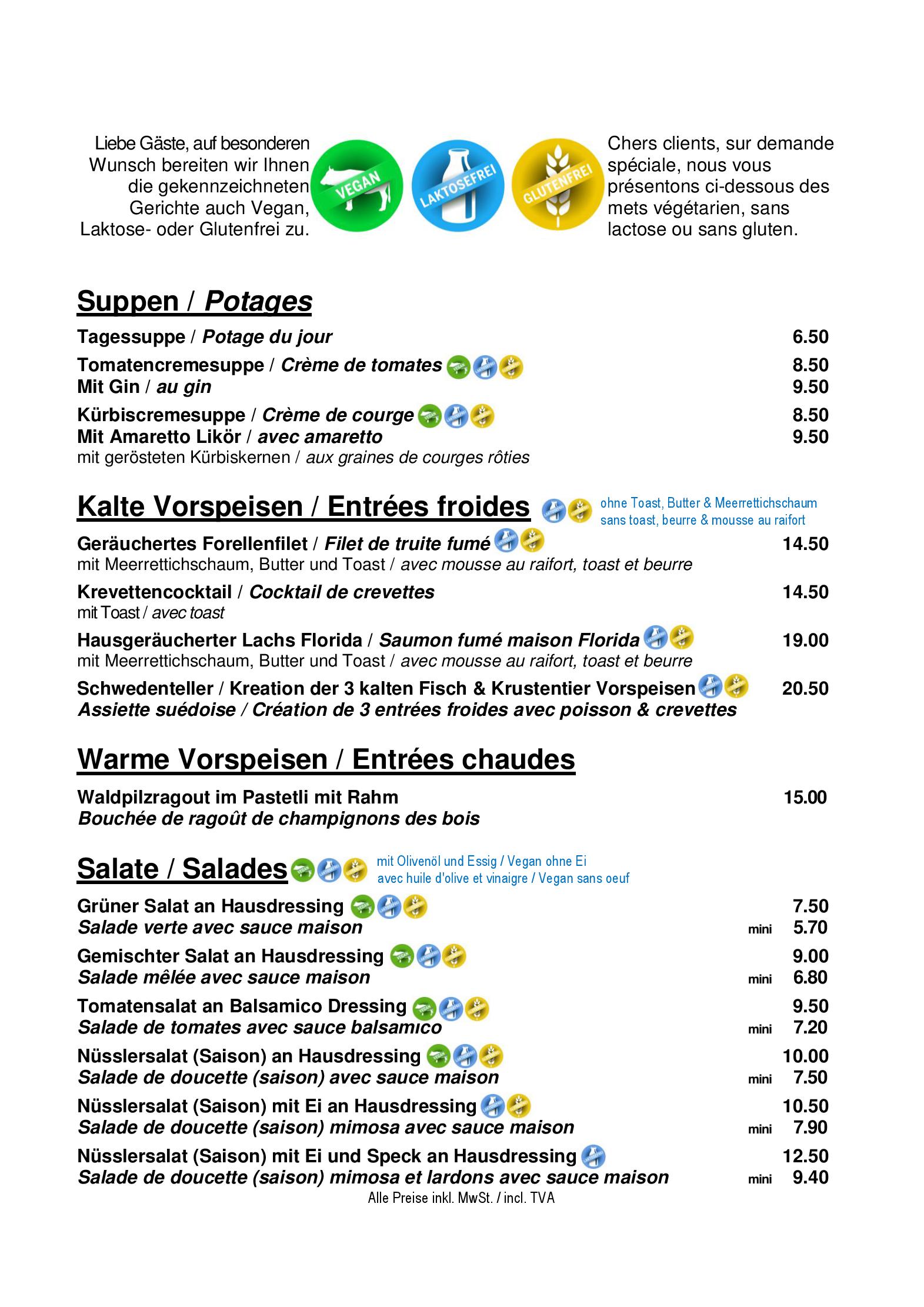 Speisekarte Tropepflanzen Restaurant Florida in Studen, Seite 7