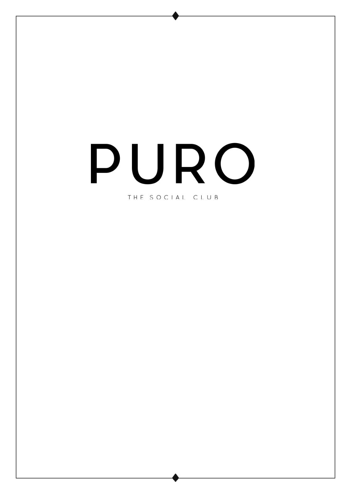 Speisekarte PURO - The Social Club in Zürich, Seite 1