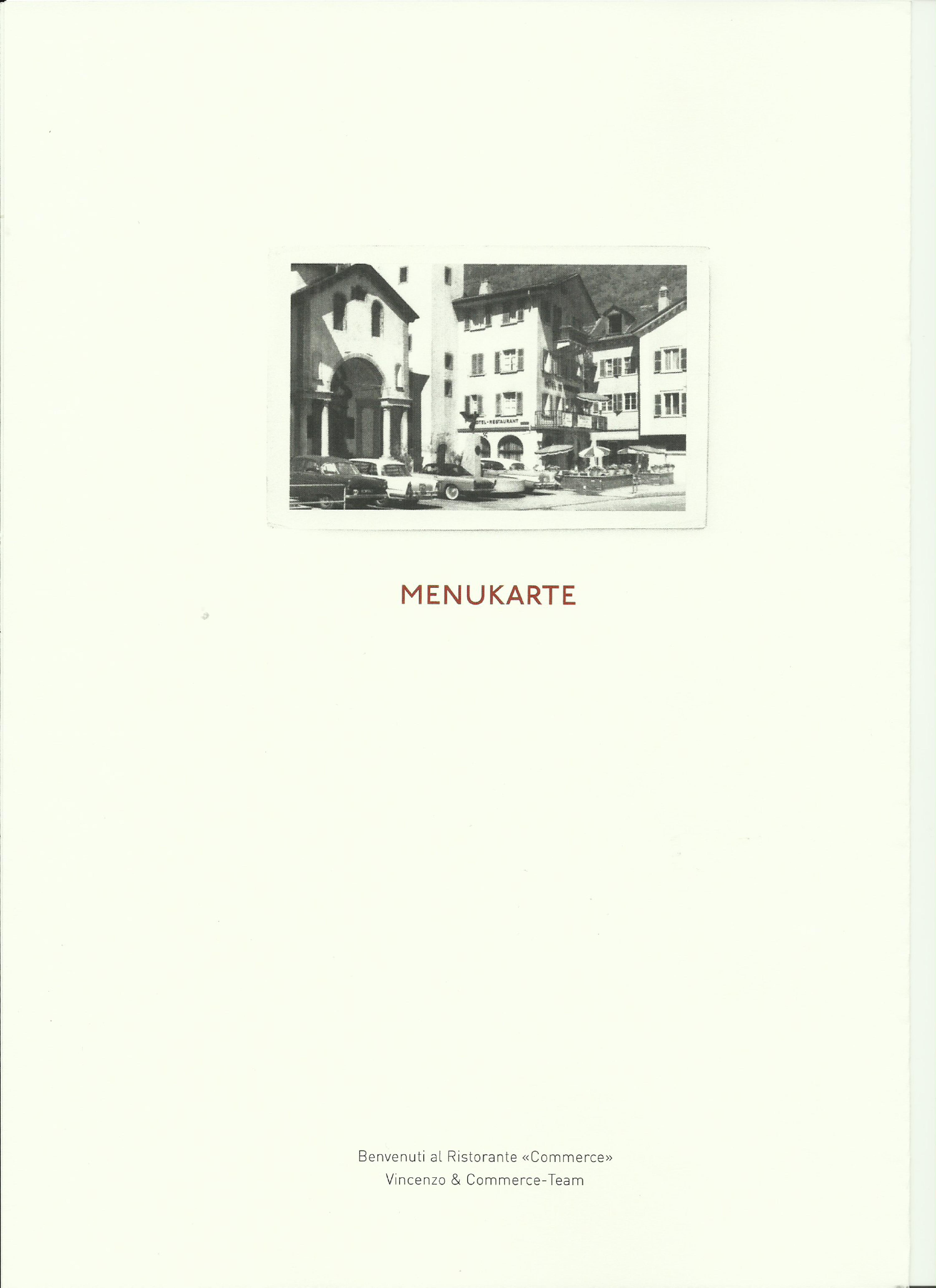 Speisekarte Commerce Ristorante in Brig, Seite 1