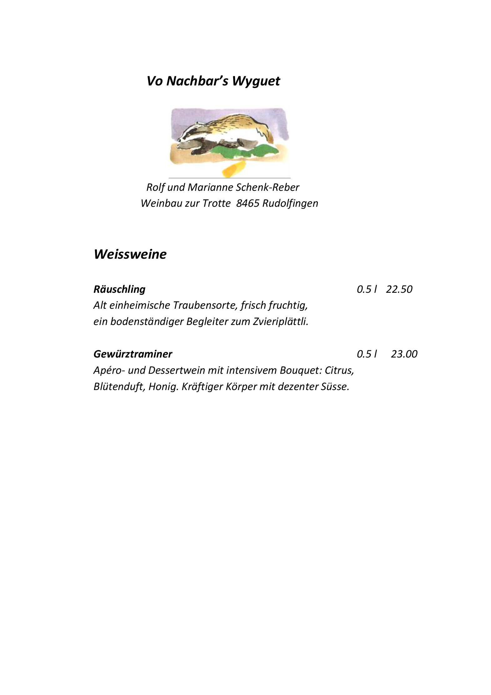 Speisekarte Traube in Rudolfingen, Seite 6