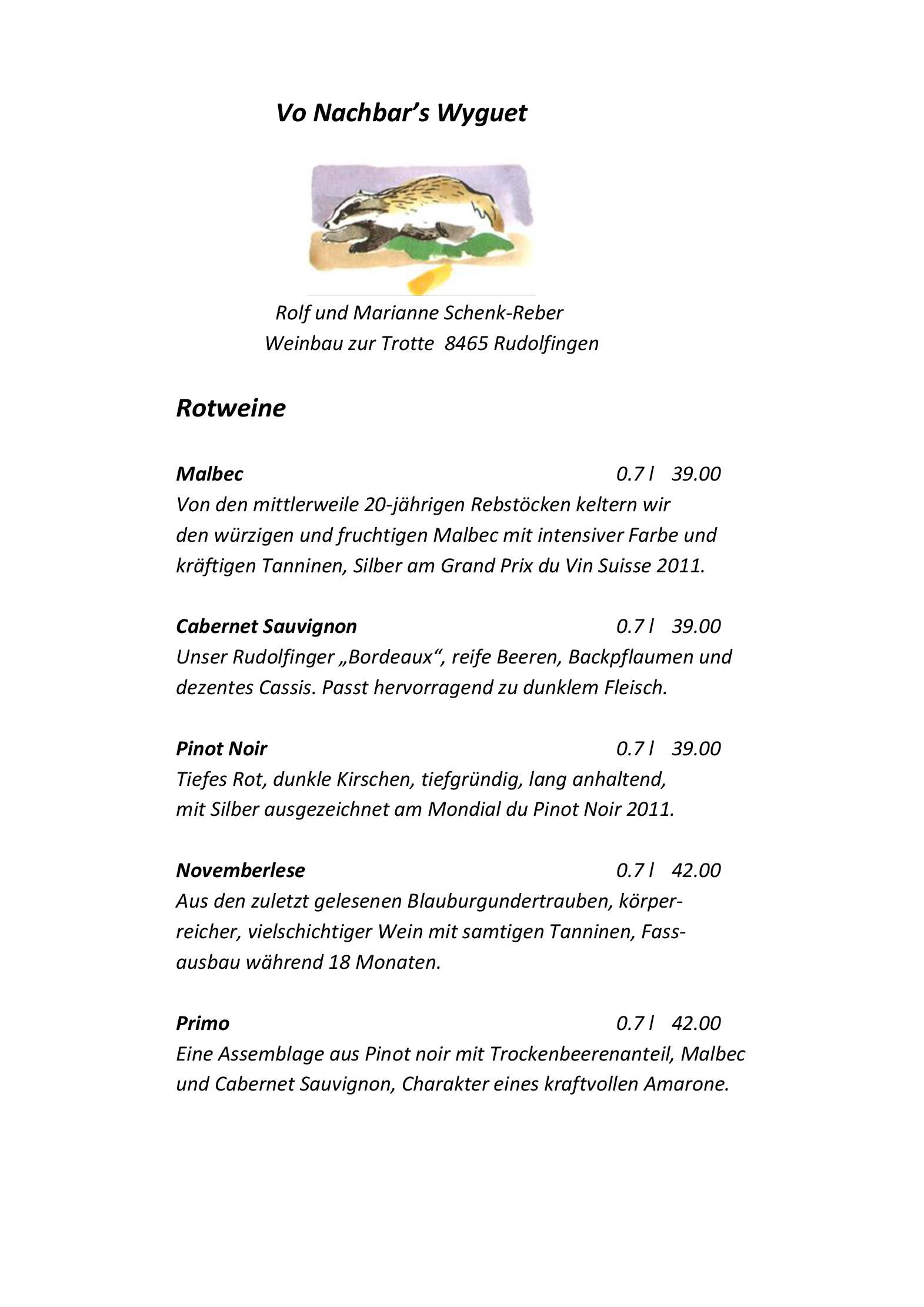 Speisekarte Traube in Rudolfingen, Seite 7