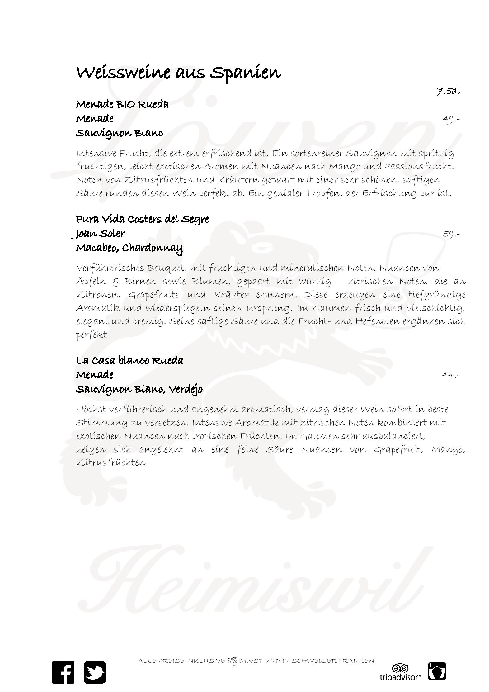 Speisekarte Zum Löwen in Heimiswil, Seite 13