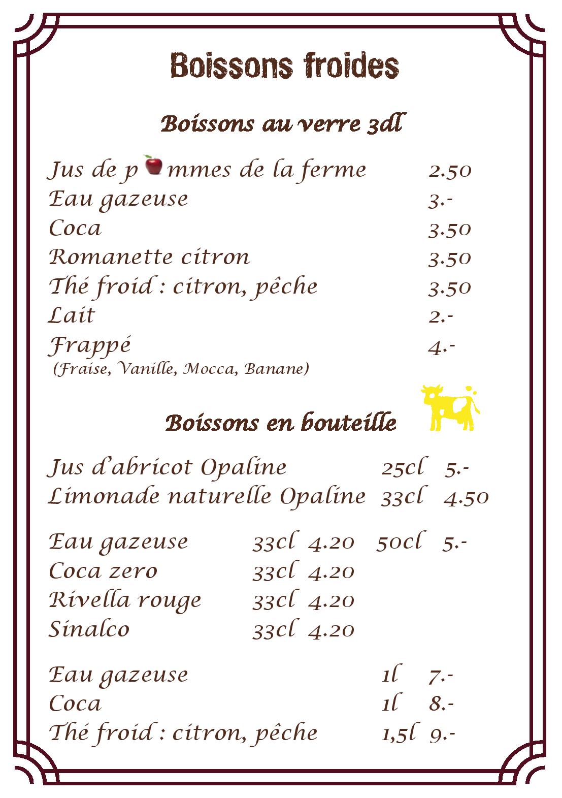 Speisekarte La Fromagerie Gourmande in Montricher, Seite 5