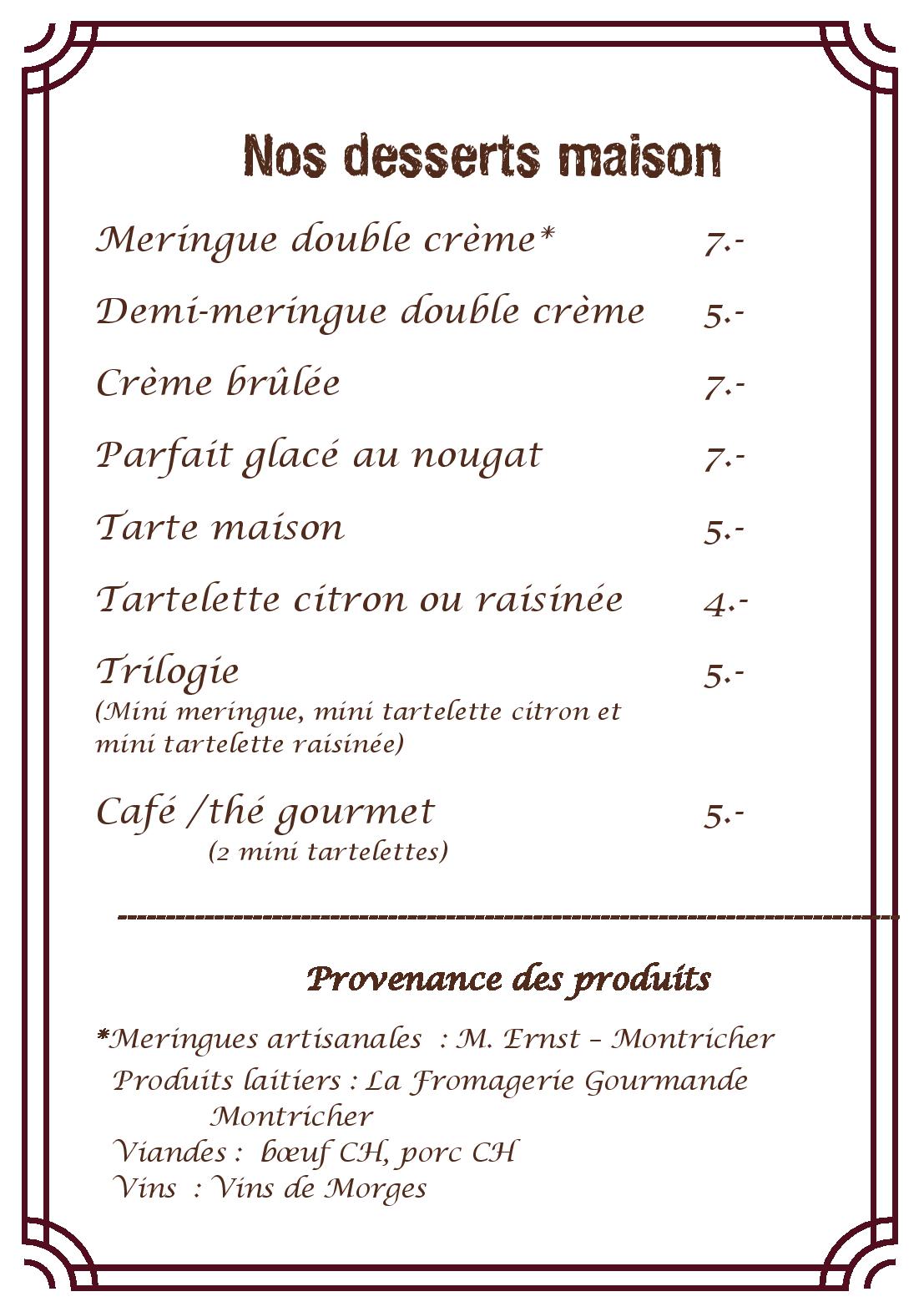 Speisekarte La Fromagerie Gourmande in Montricher, Seite 8
