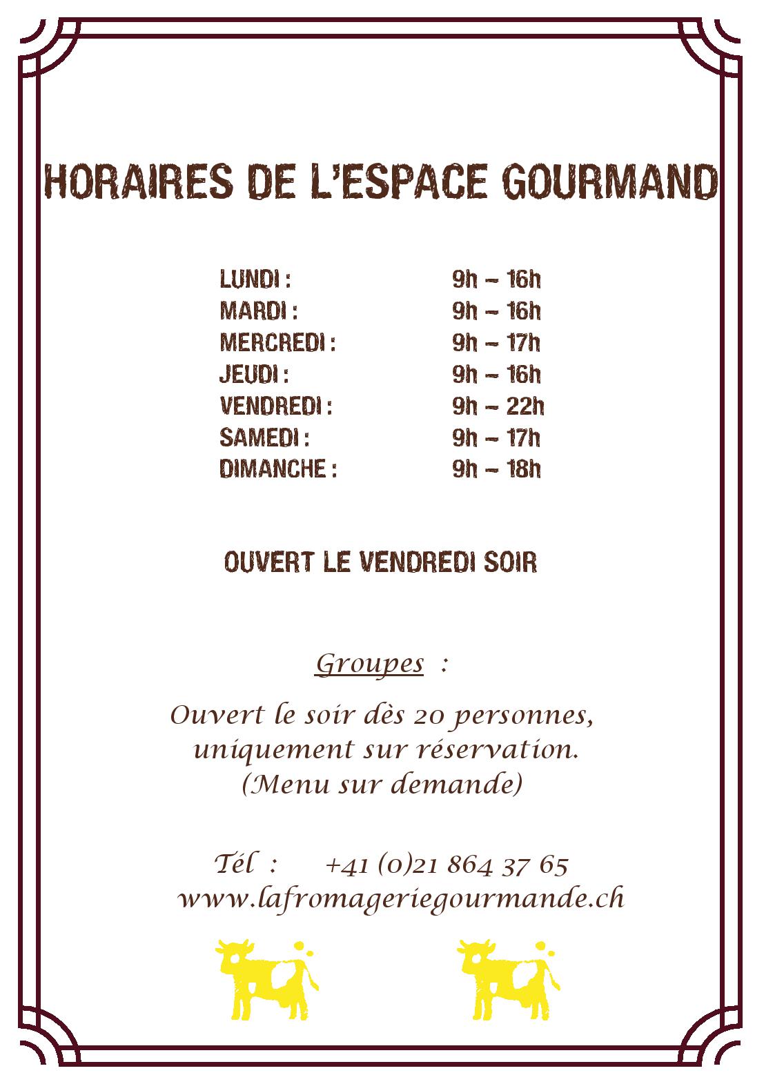 Speisekarte La Fromagerie Gourmande in Montricher, Seite 9