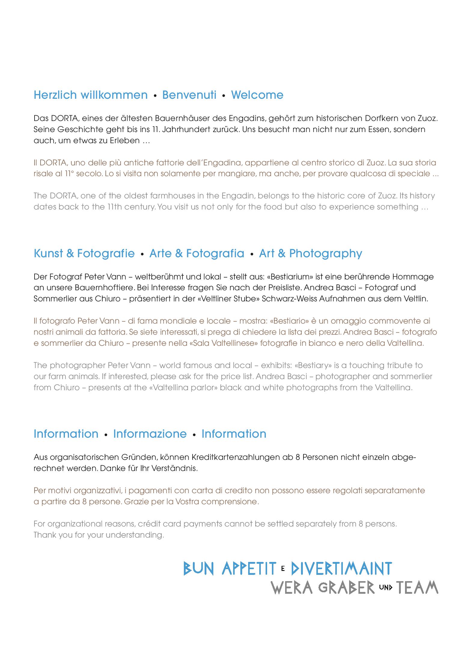 Speisekarte DORTA in Zuoz, Seite 16