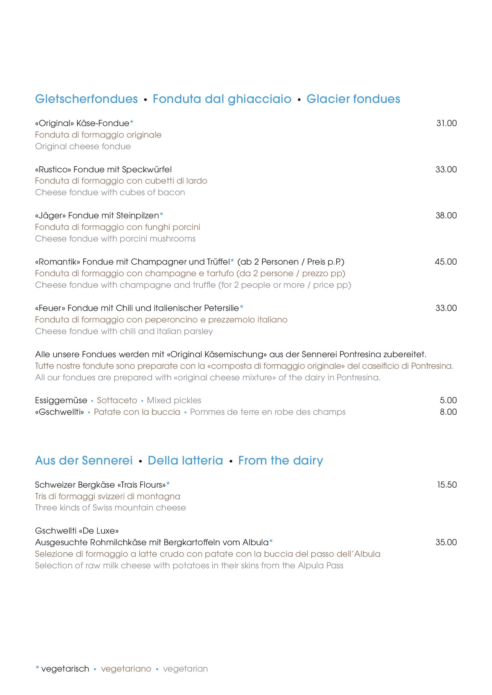 Speisekarte DORTA in Zuoz, Seite 20