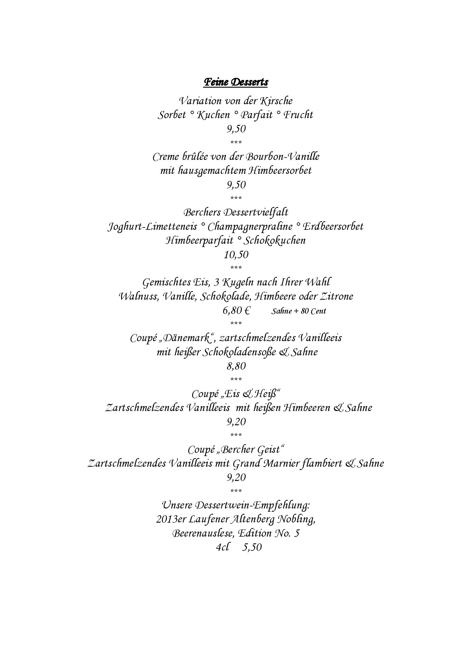 Speisekarte Bercher in Waldshut-Tiengen Tiengen, Seite 5