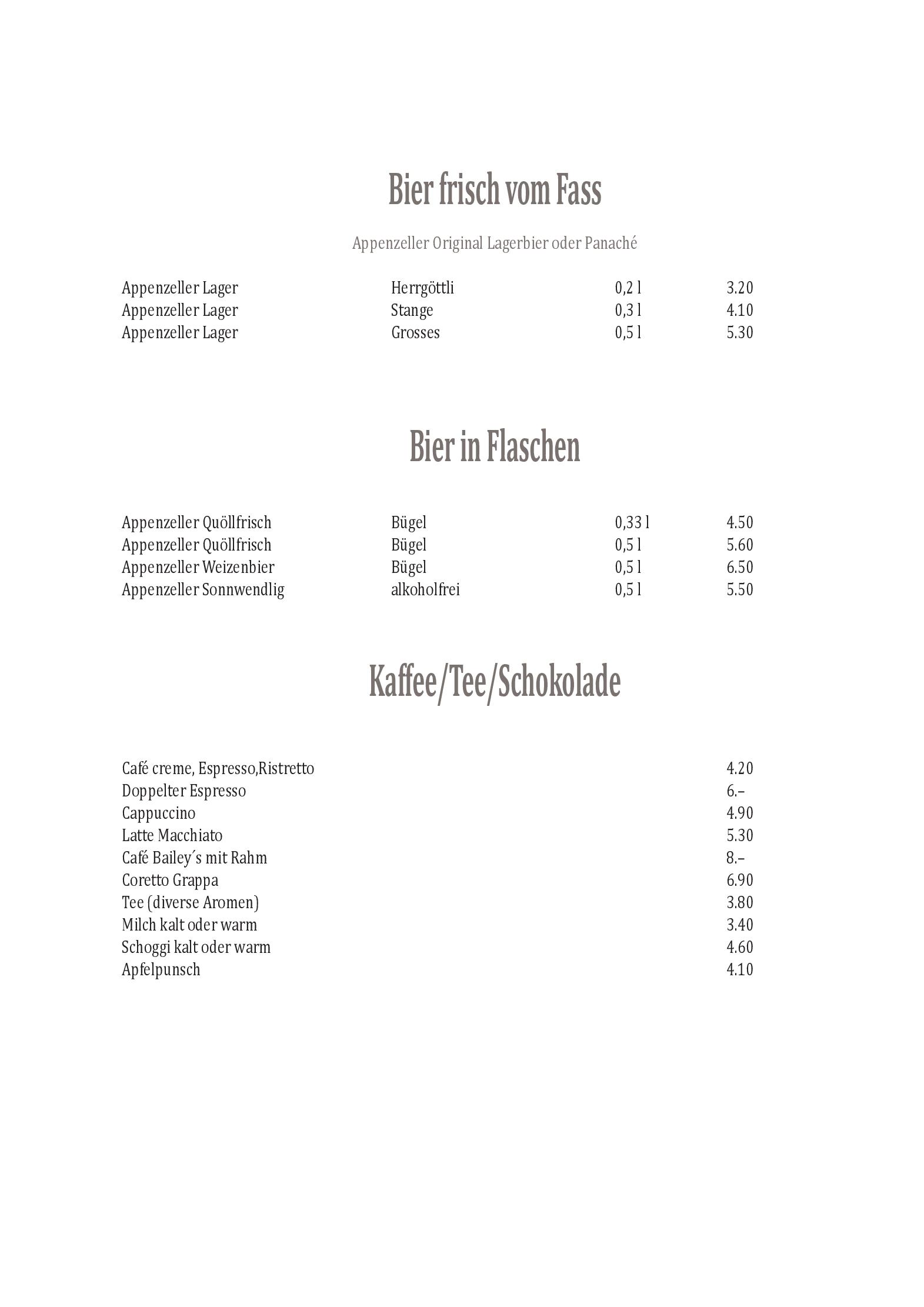 Speisekarte Restaurant Alpenblick in Ramiswil, Seite 8