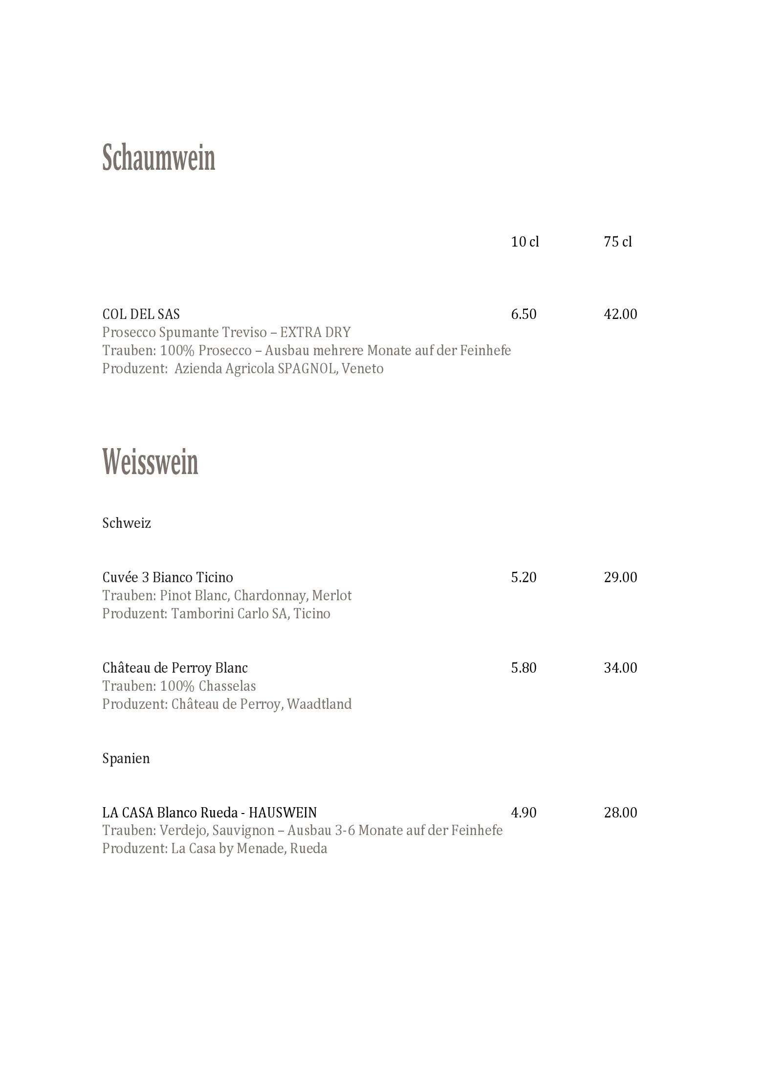 Speisekarte Restaurant Alpenblick in Ramiswil, Seite 9