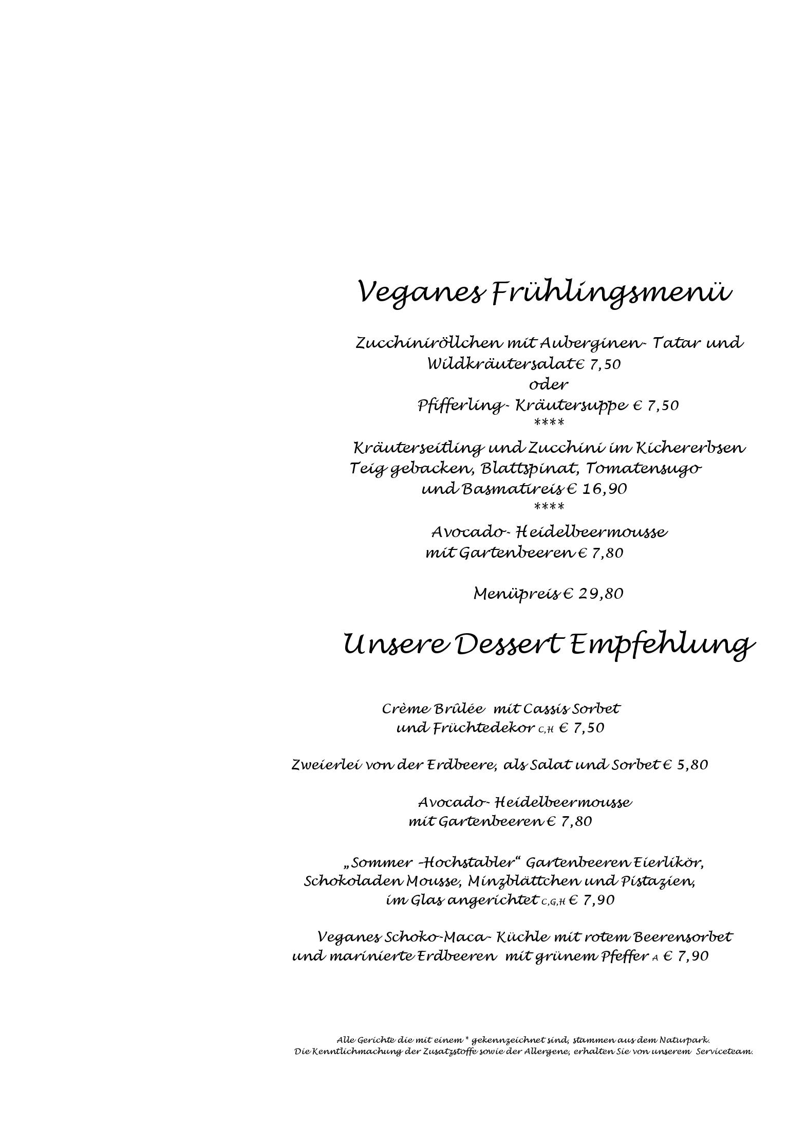 Speisekarte Naturparkwirt Restaurant Waldhotel am Notschreipass in Todtnau, Seite 3