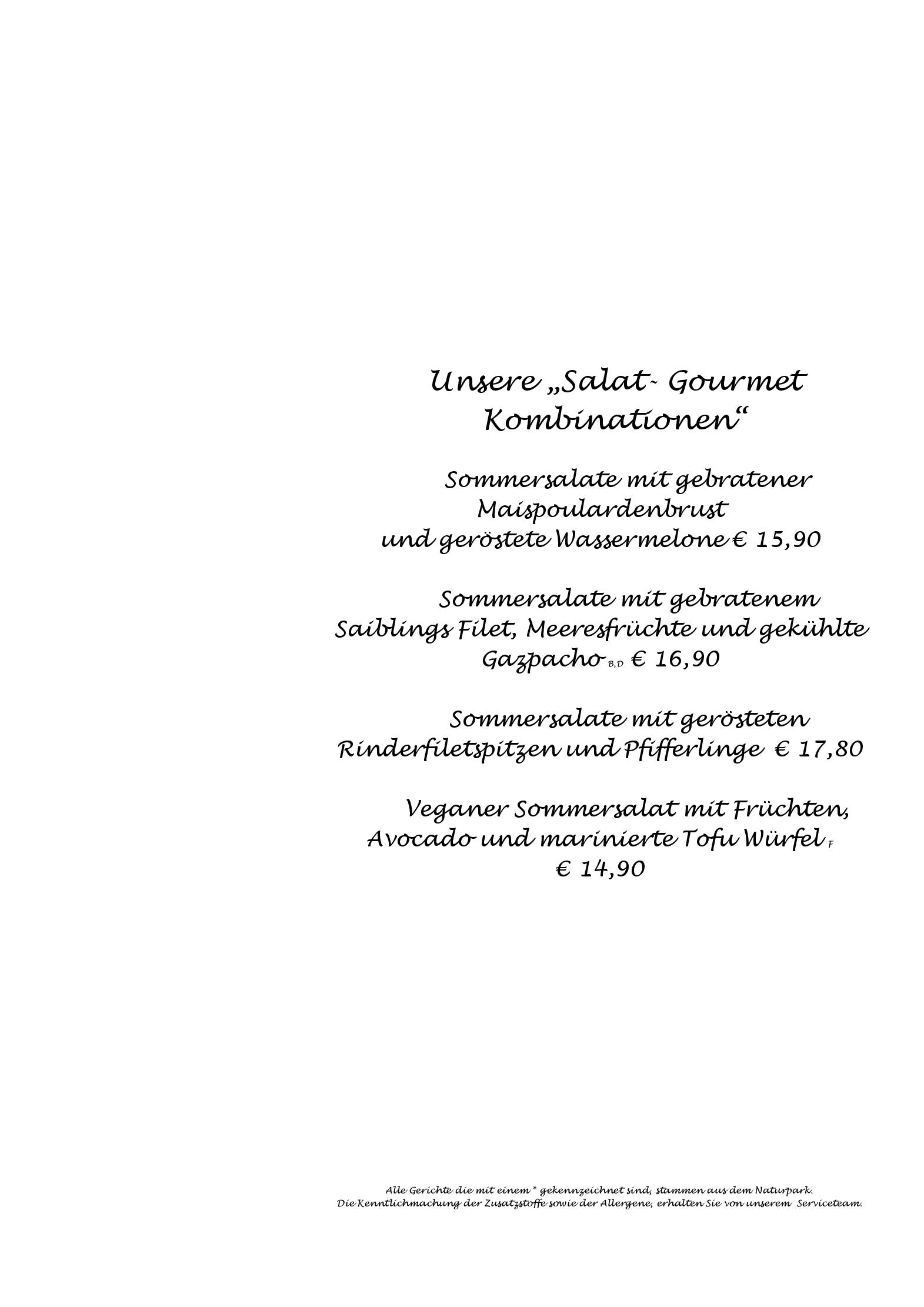 Speisekarte Naturparkwirt Restaurant Waldhotel am Notschreipass in Todtnau, Seite 10