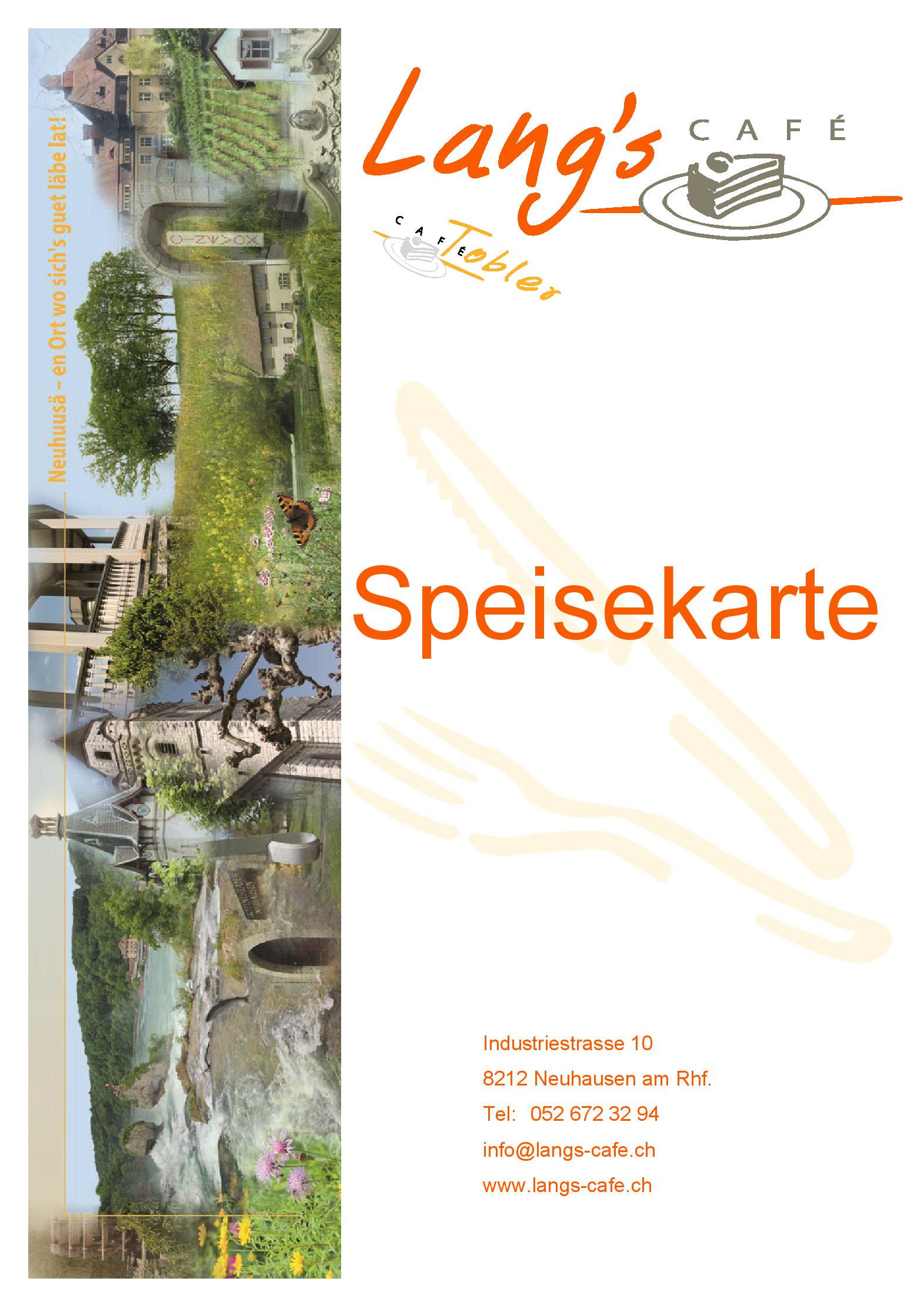 Speisekarte Lang's Café in Schaffhausen, Seite 6