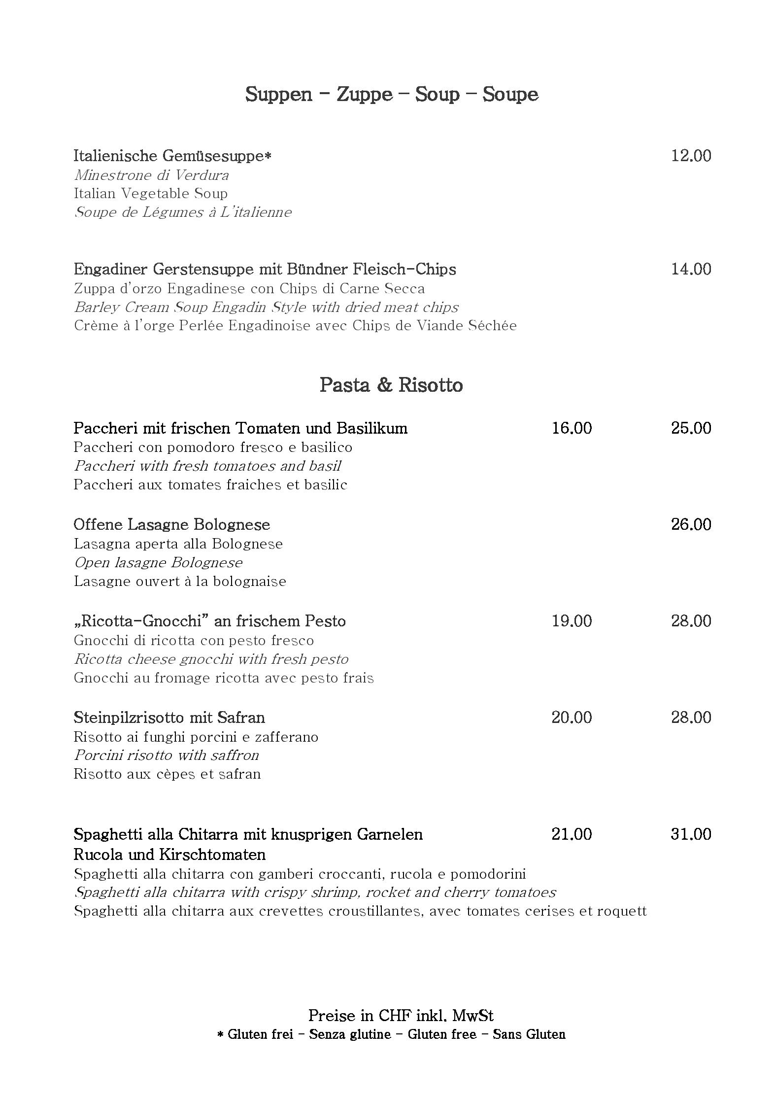 Speisekarte Mono Restaurant in St. Moritz, Seite 5