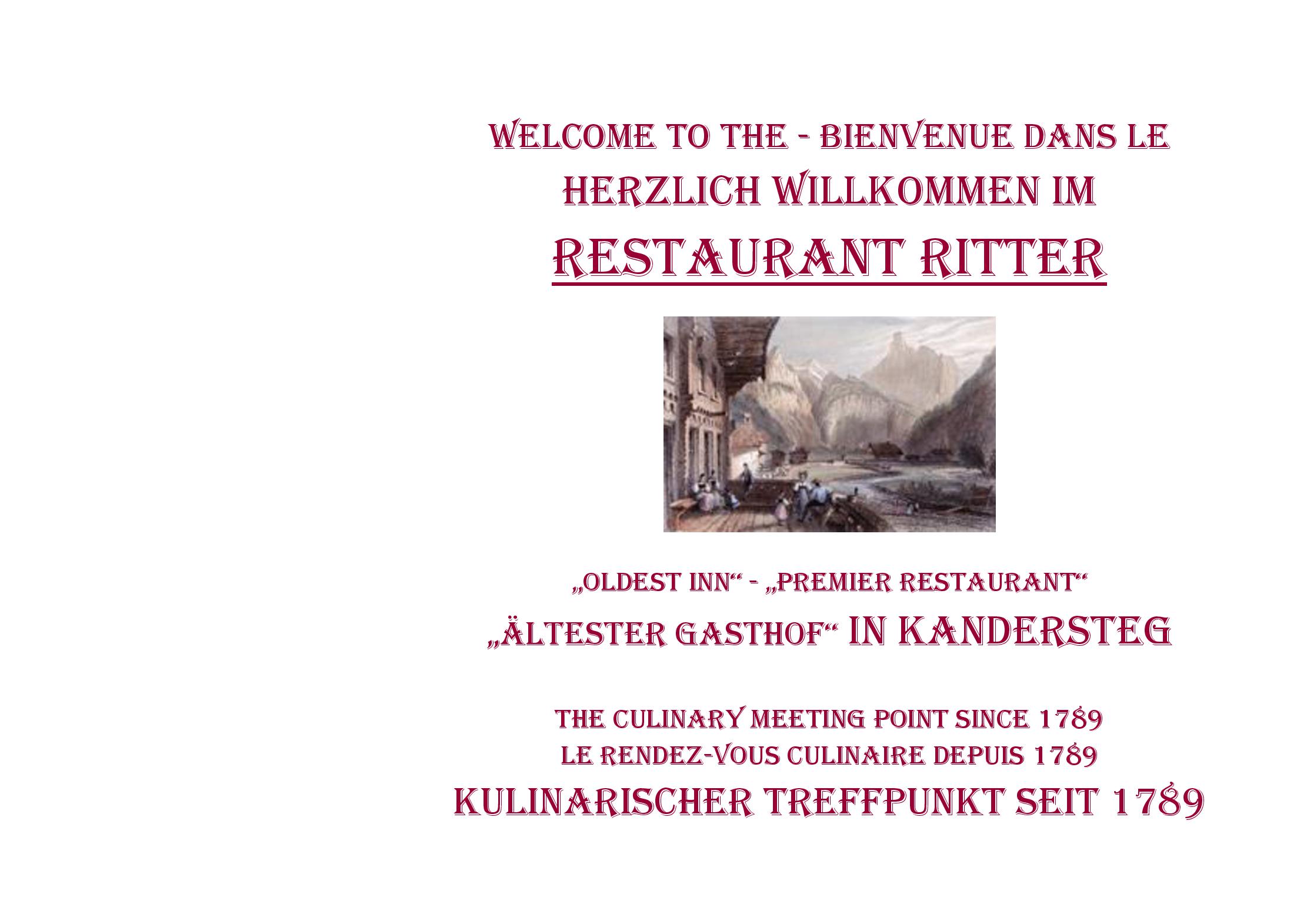 Speisekarte Belle Epoque Hotel Victoria Ritter in Kandersteg, Seite 2