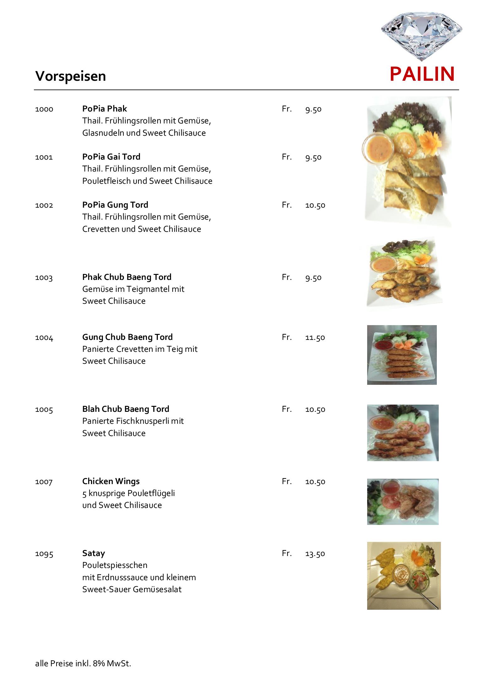 Speisekarte Thai Restaurant Pailin in Kreuzlingen, Seite 5