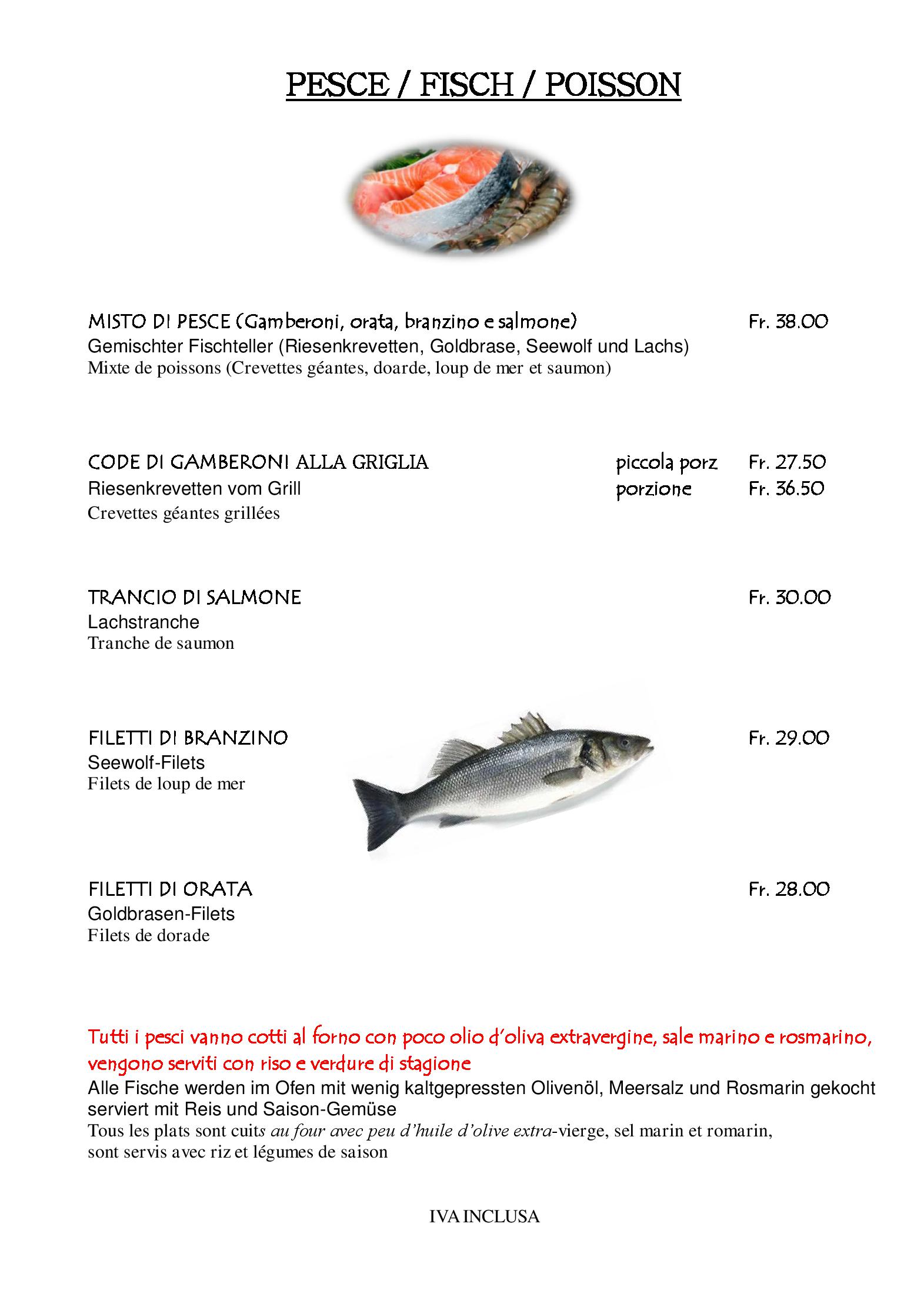 Speisekarte Al Giardinetto in Biasca, Seite 11