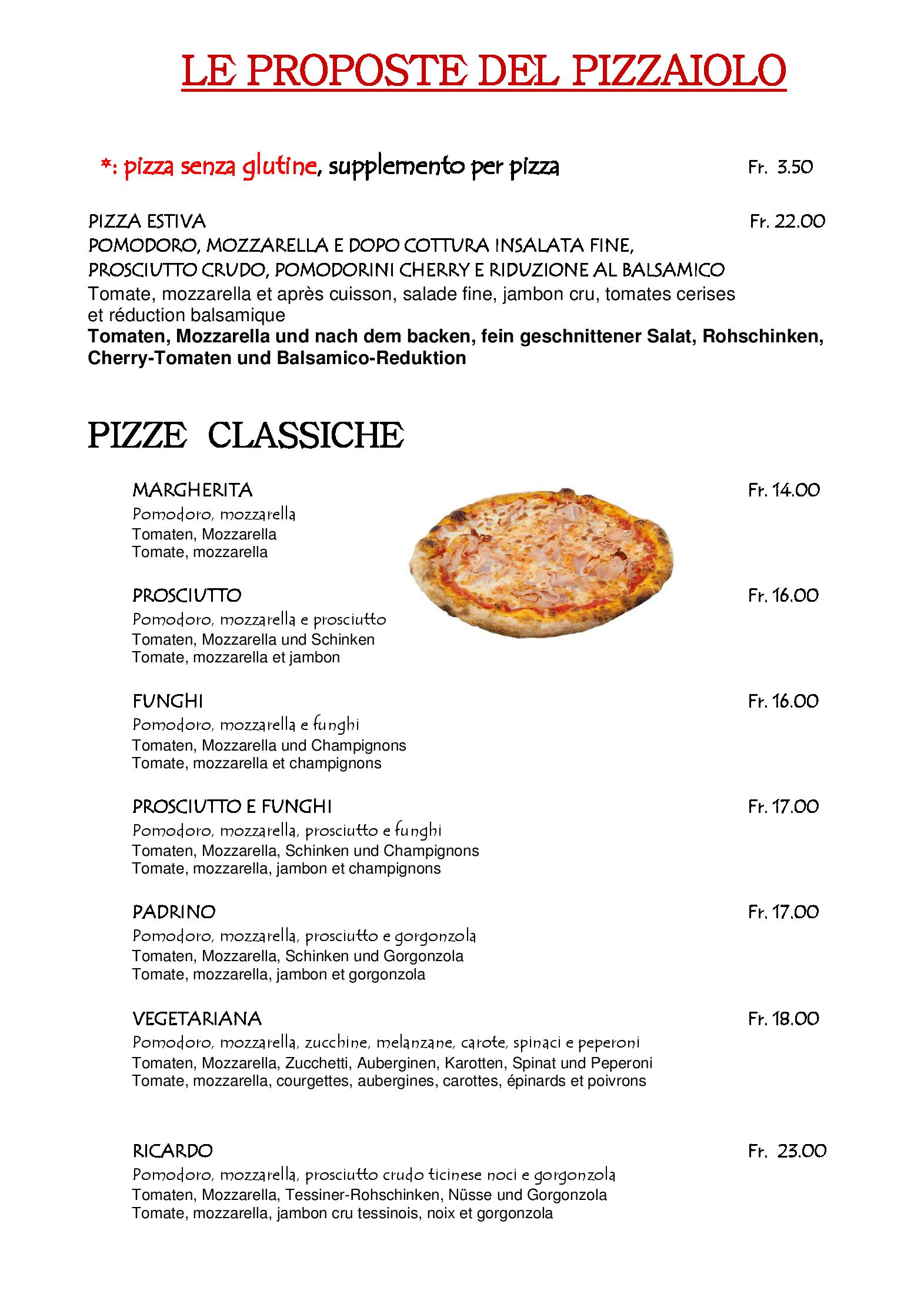 Speisekarte Al Giardinetto in Biasca, Seite 2