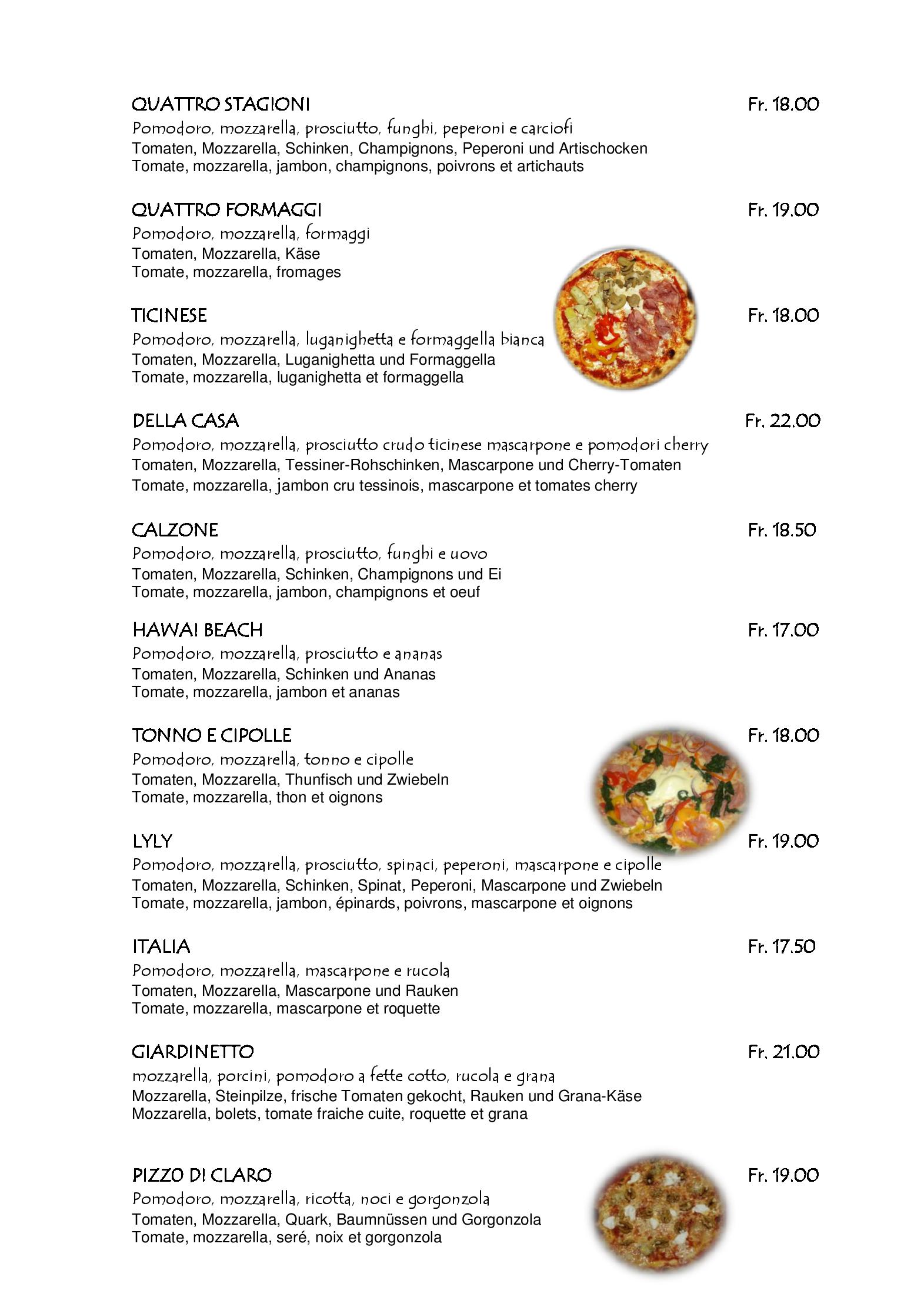 Speisekarte Al Giardinetto in Biasca, Seite 3