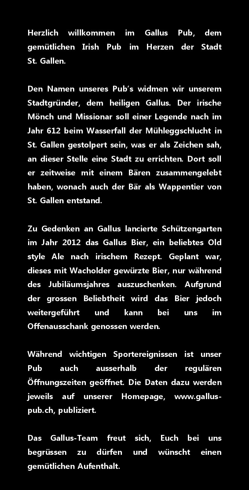 Speisekarte Gallus Pub in St. Gallen, Seite 2