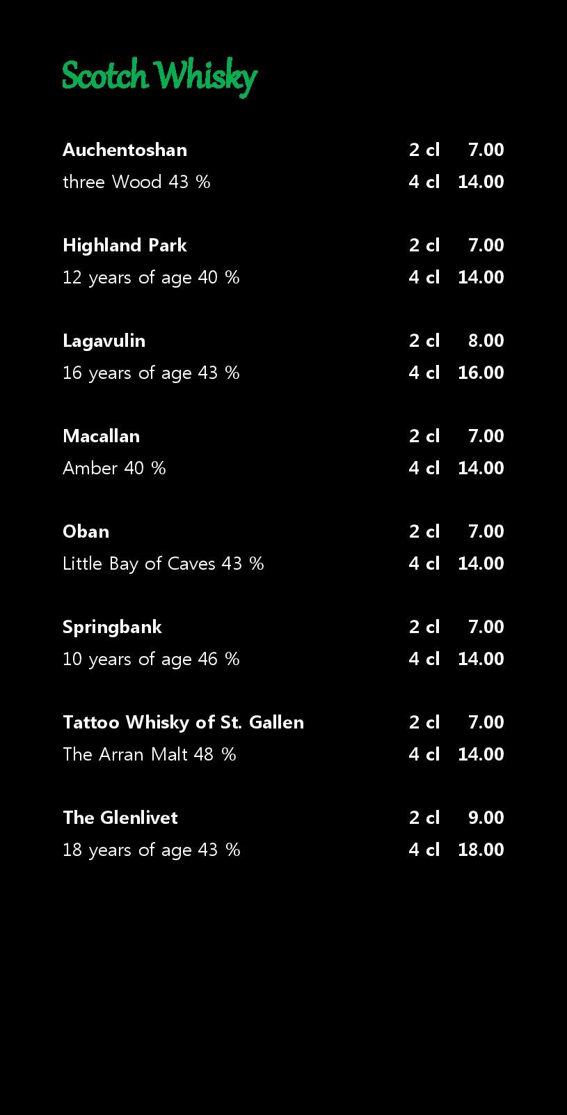 Speisekarte Gallus Pub in St. Gallen, Seite 6