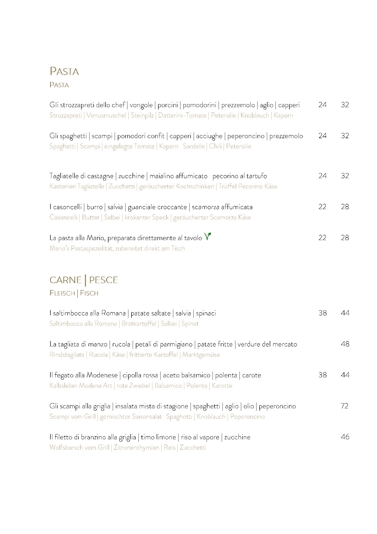 Speisekarte Enoteca & Osteria Murutsch in Sils im Engadin, Seite 4