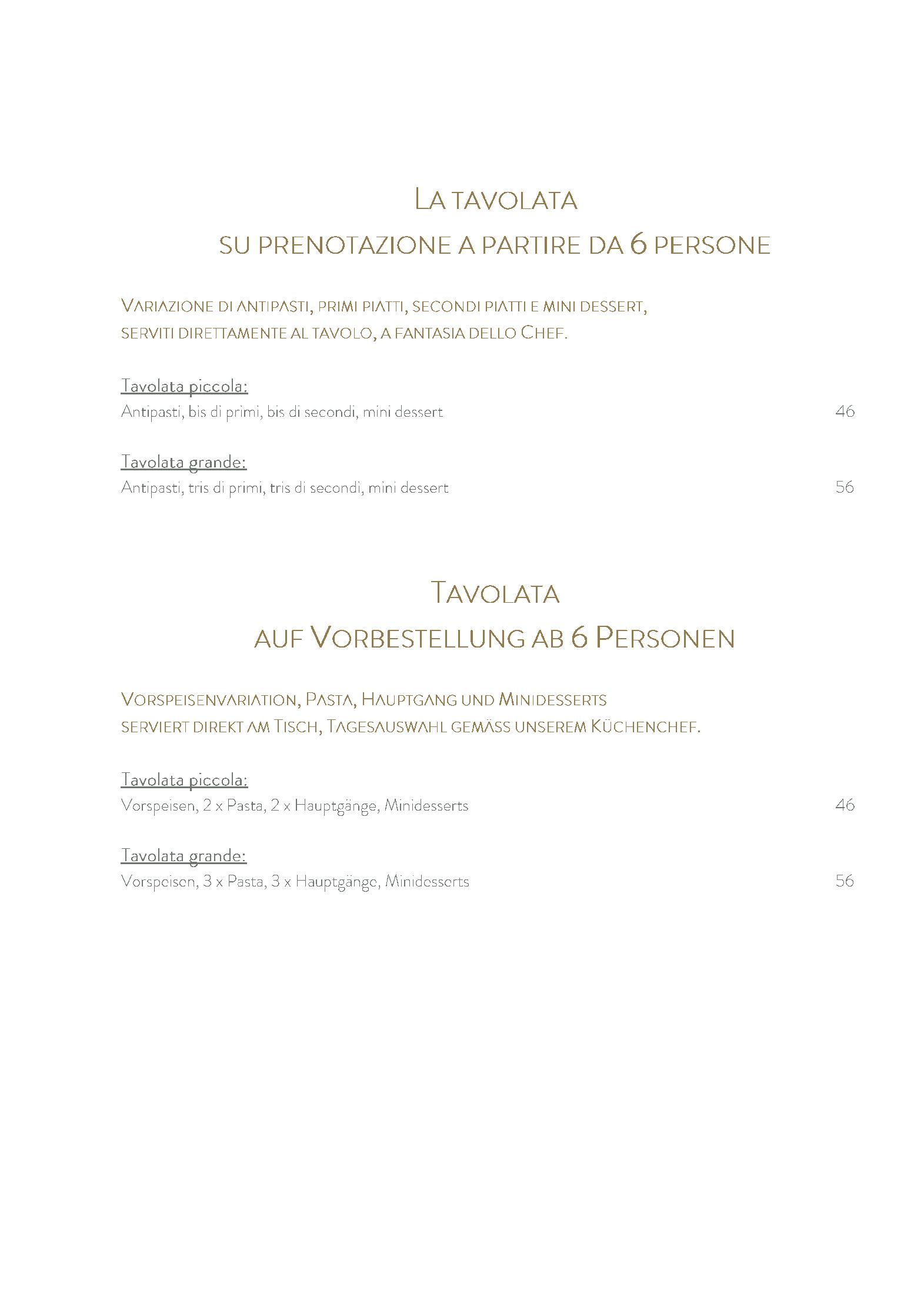 Speisekarte Enoteca & Osteria Murutsch in Sils im Engadin, Seite 1