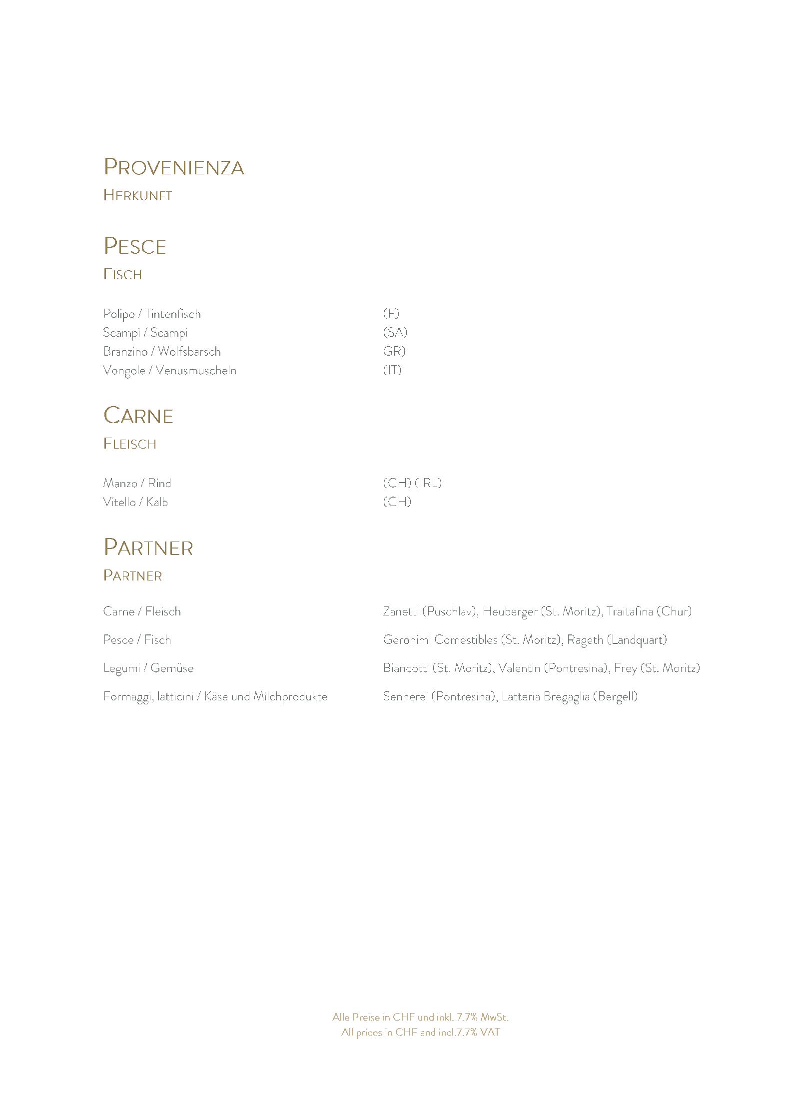Speisekarte Enoteca & Osteria Murutsch in Sils im Engadin, Seite 5